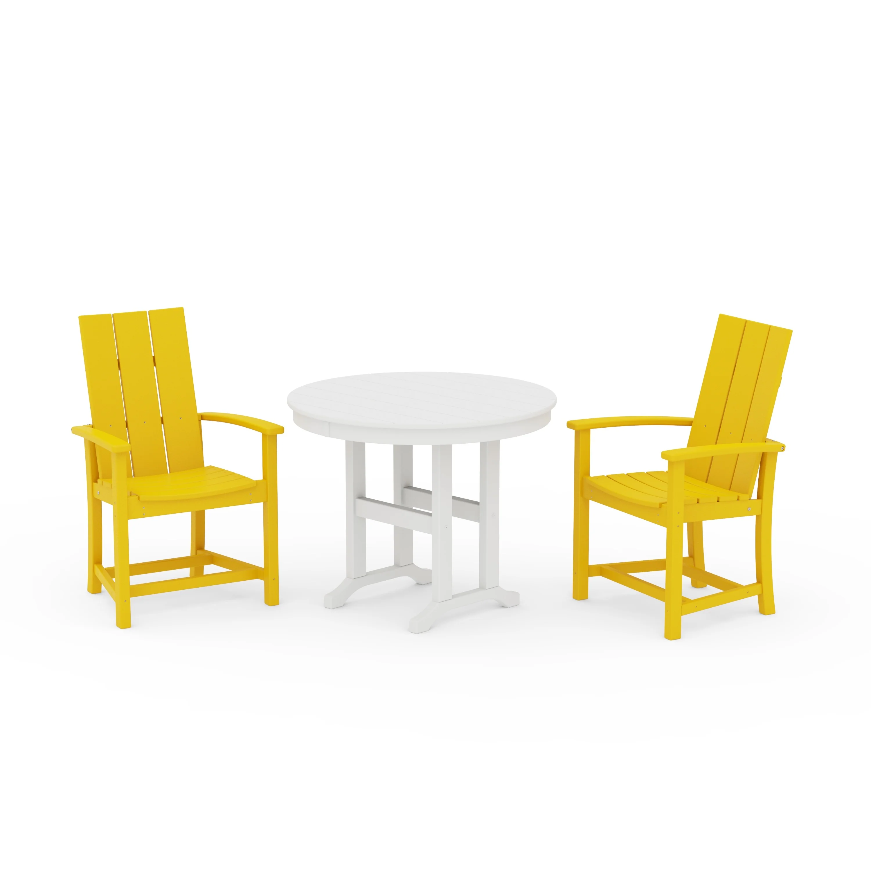 Modern Adirondack 3-Piece Round Farmhouse Dining Set - Image 7