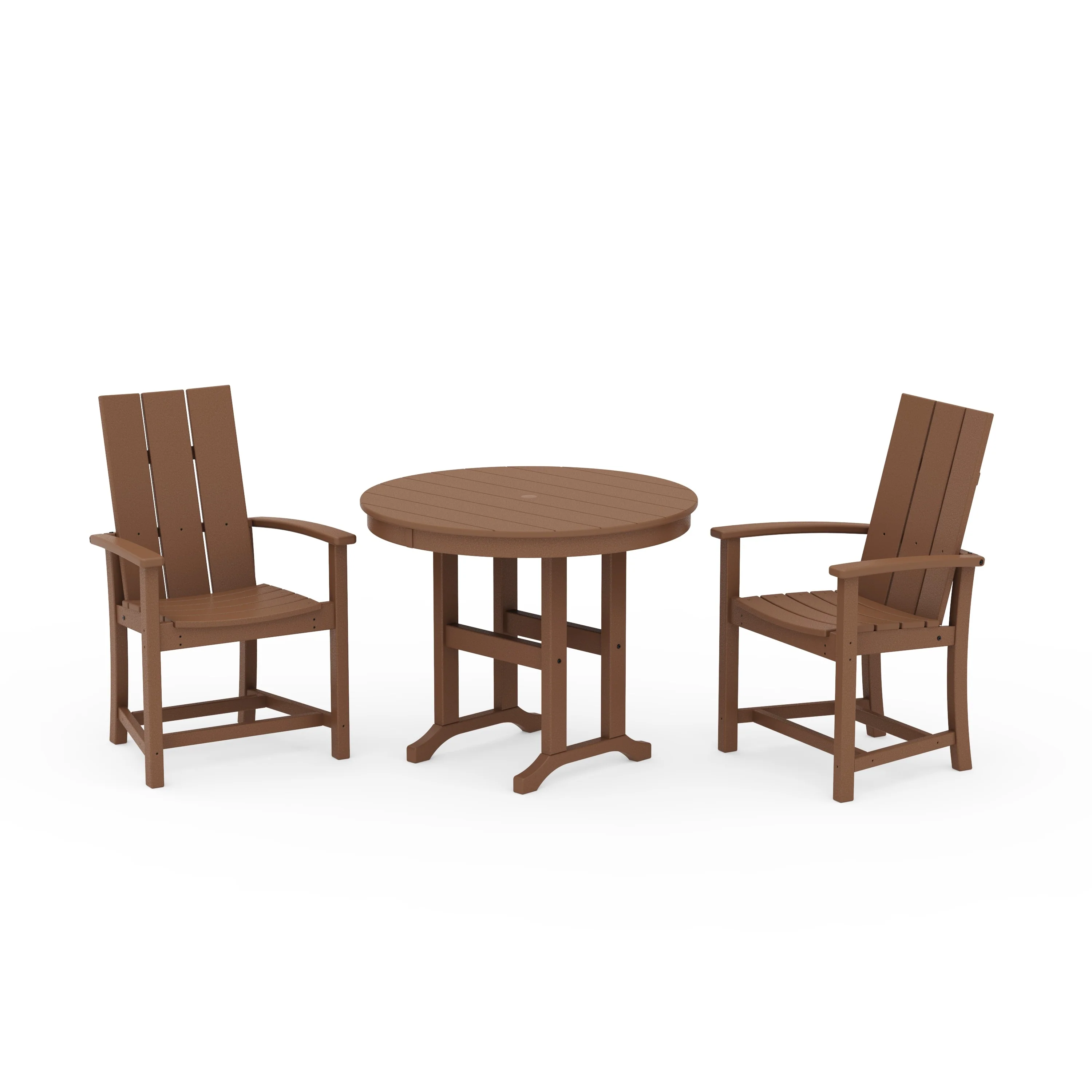 Modern Adirondack 3-Piece Round Farmhouse Dining Set - Image 9