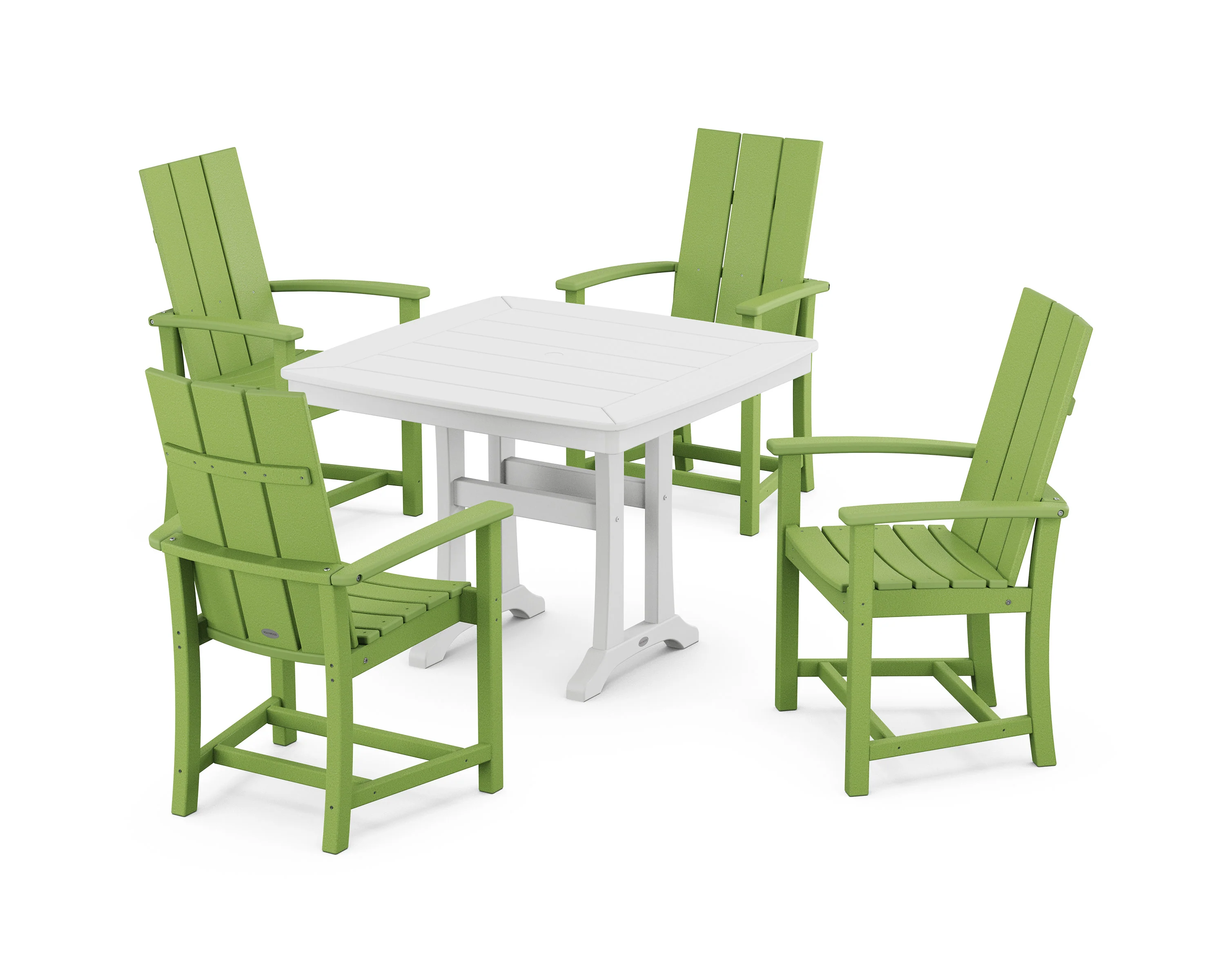 Modern Adirondack 5-Piece Dining Set with Trestle Legs - Image 10