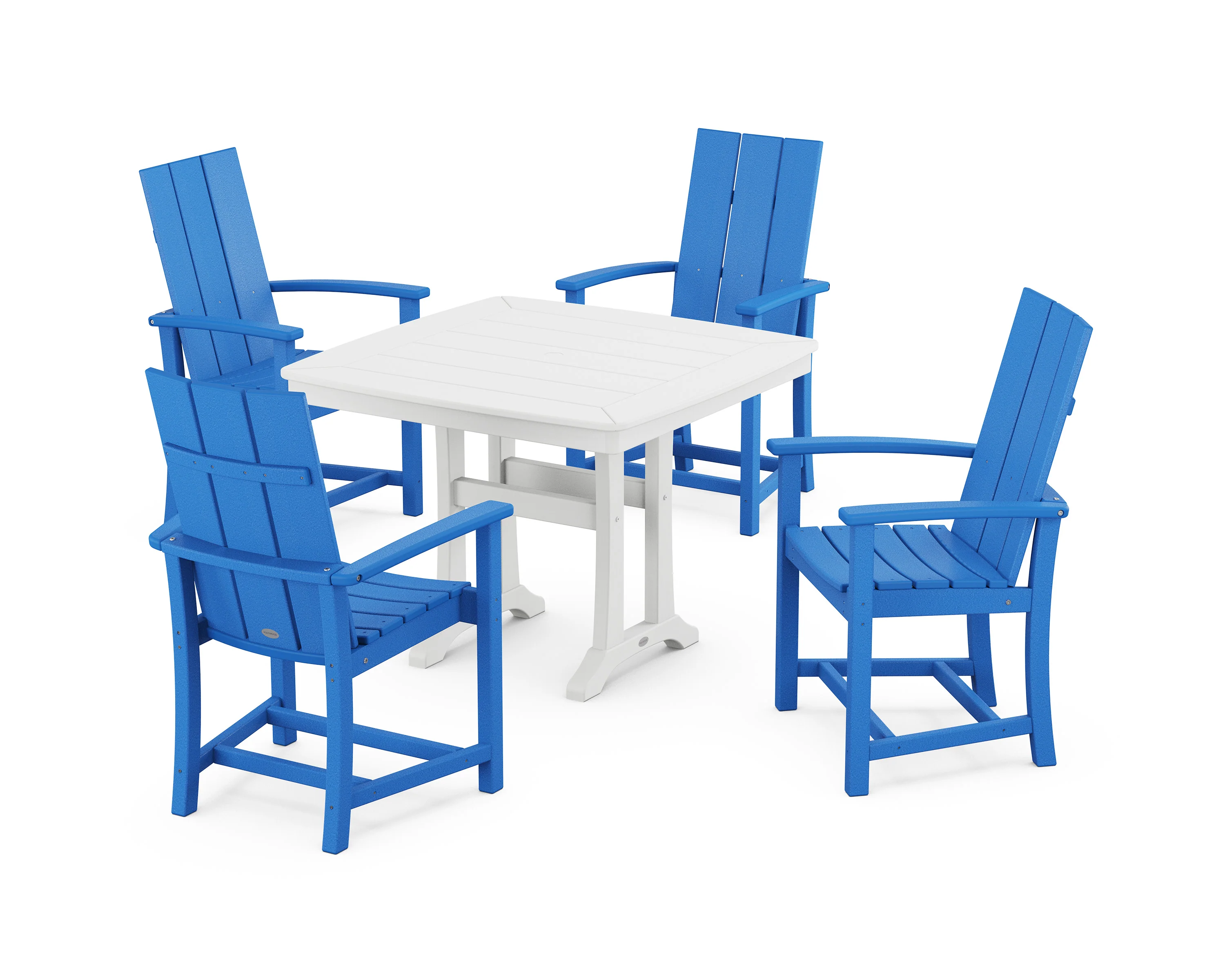 Modern Adirondack 5-Piece Dining Set with Trestle Legs - Image 11
