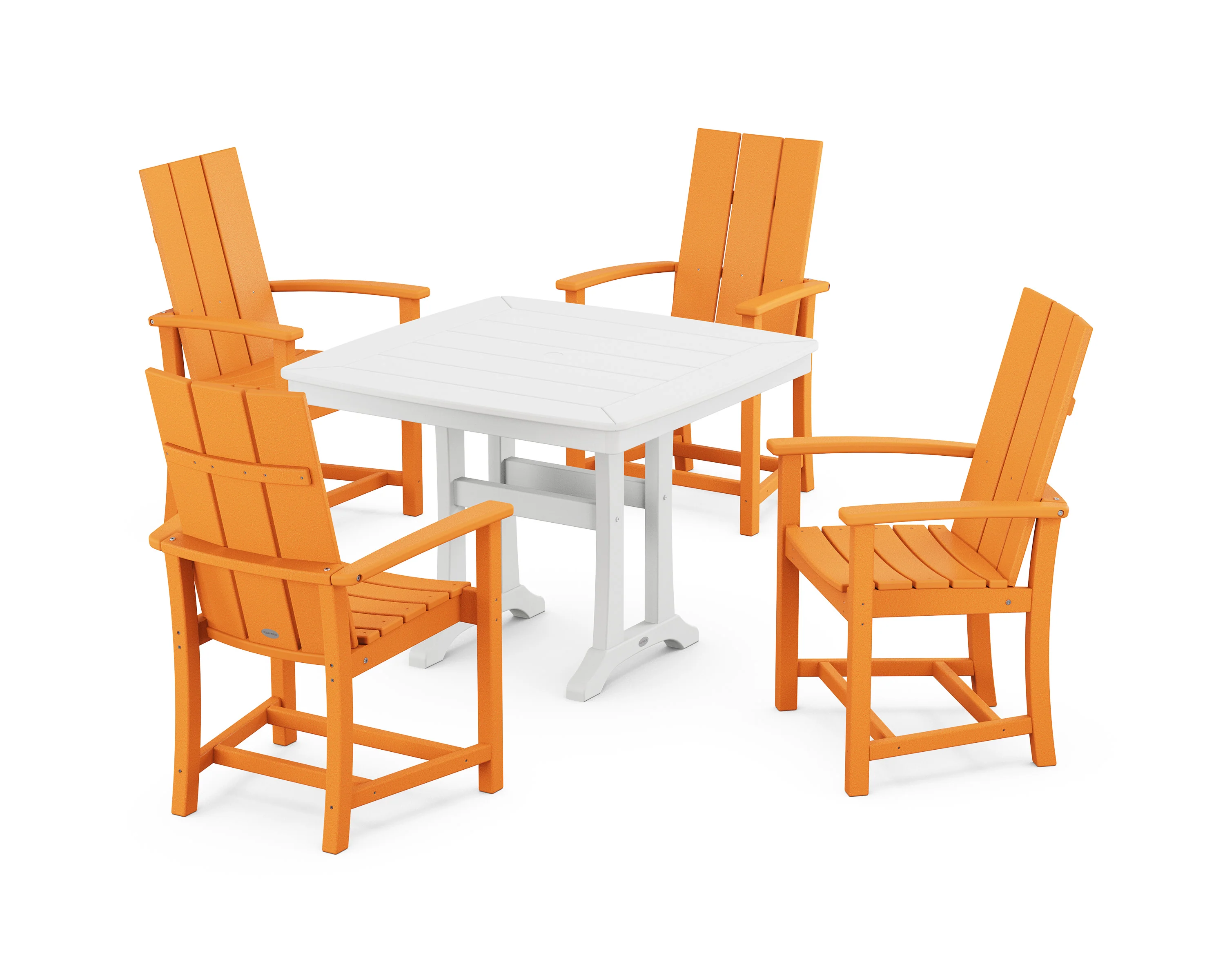 Modern Adirondack 5-Piece Dining Set with Trestle Legs - Image 13