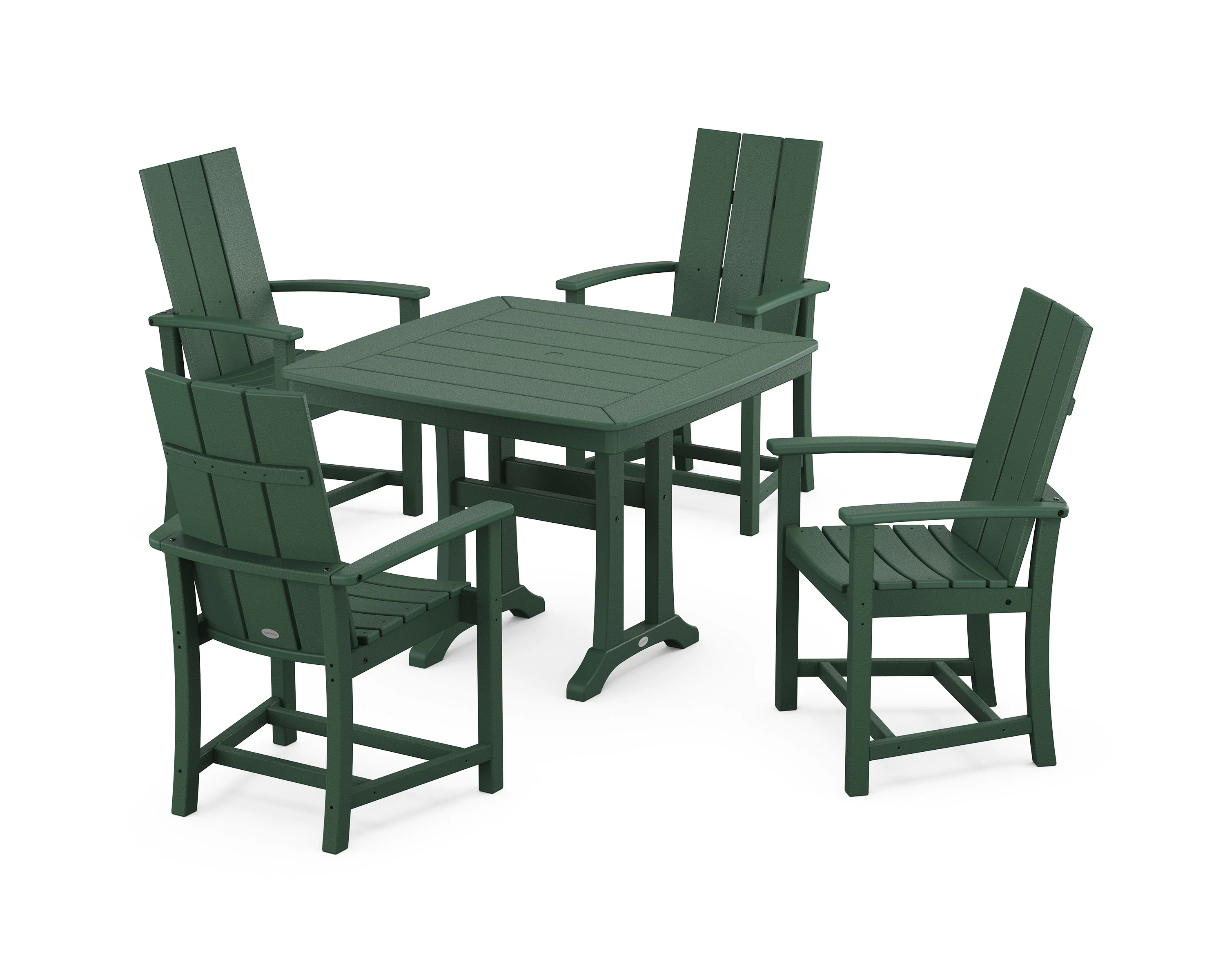 Modern Adirondack 5-Piece Dining Set with Trestle Legs - Image 14