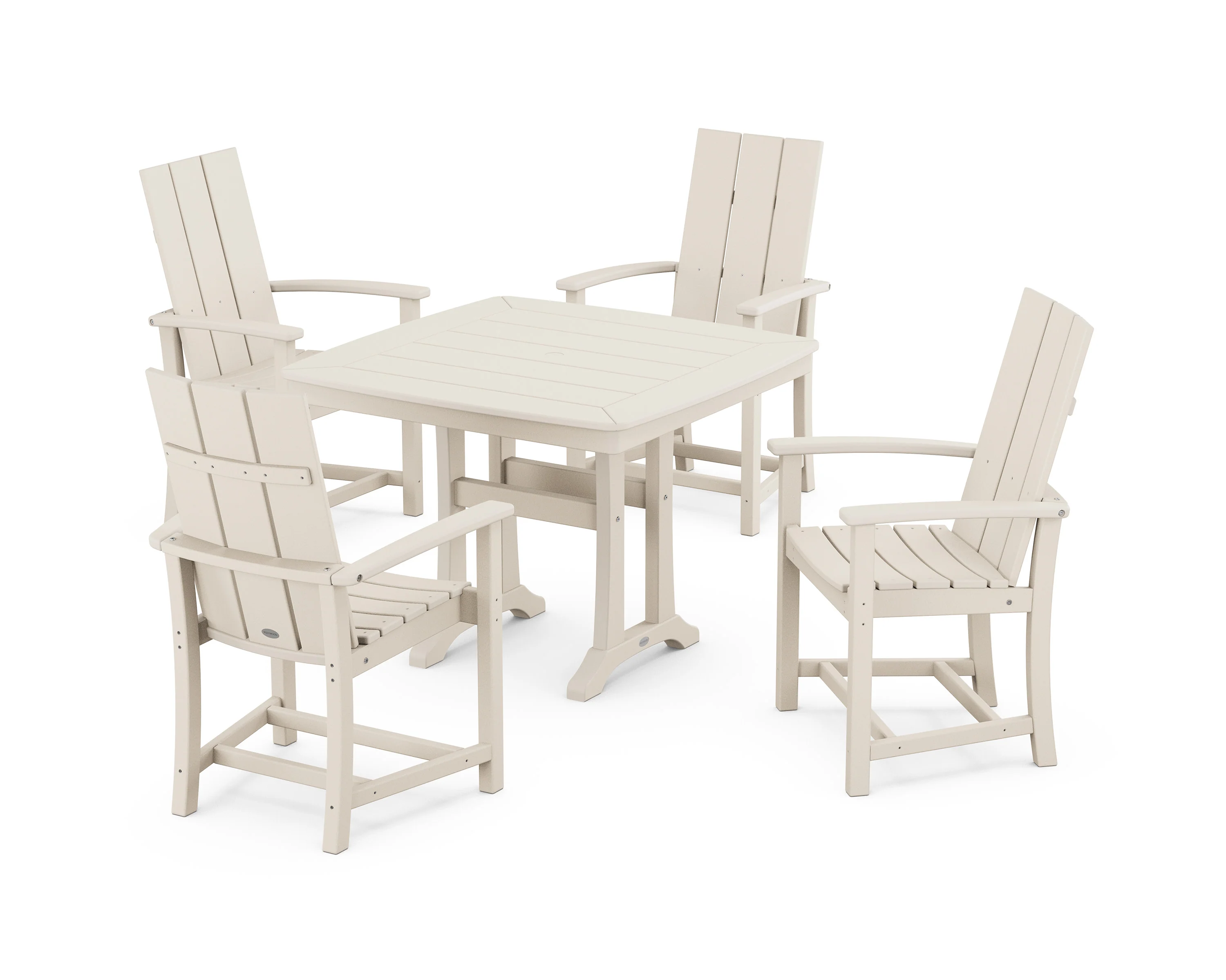 Modern Adirondack 5-Piece Dining Set with Trestle Legs - Image 15