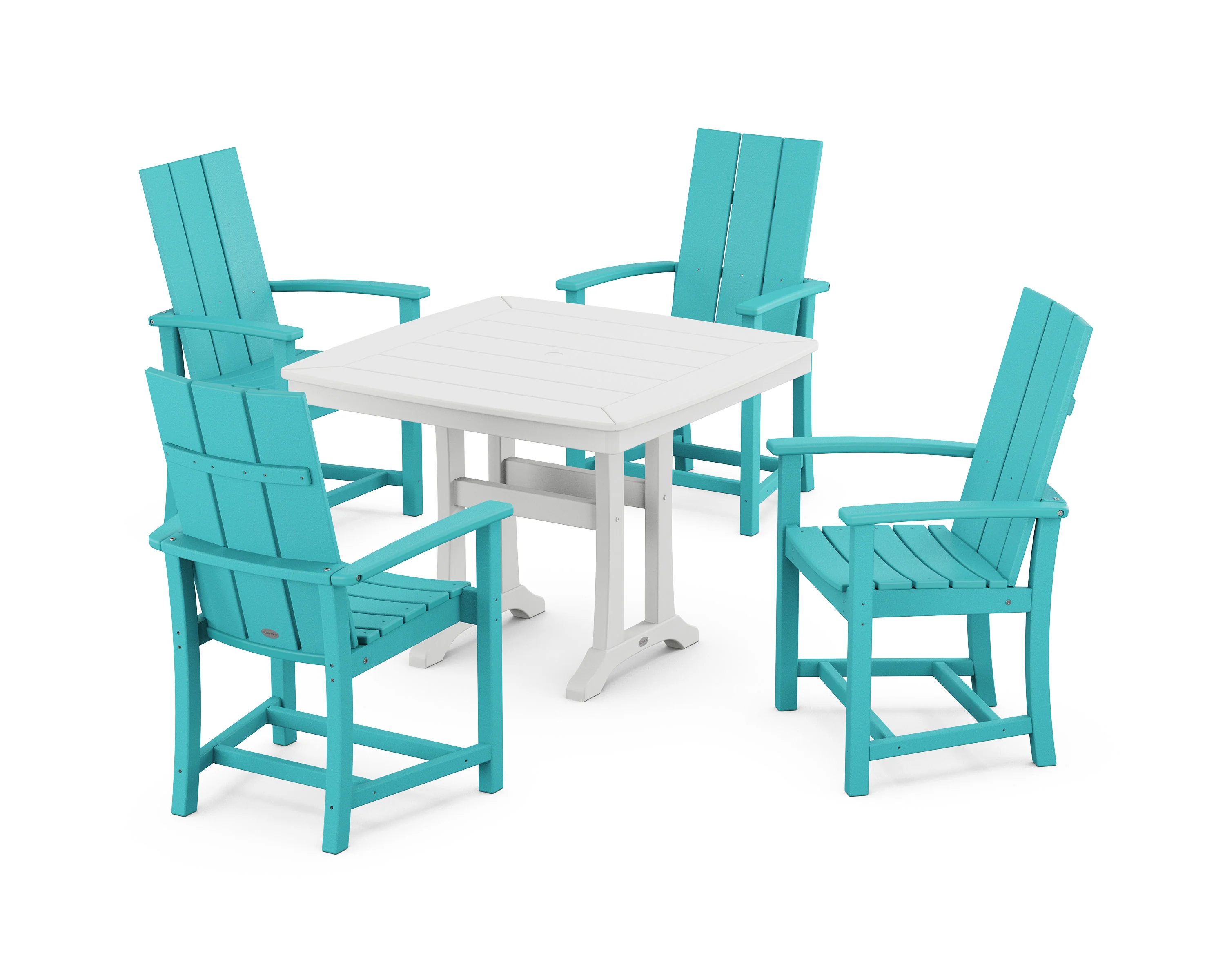 Modern Adirondack 5-Piece Dining Set with Trestle Legs - Image 16