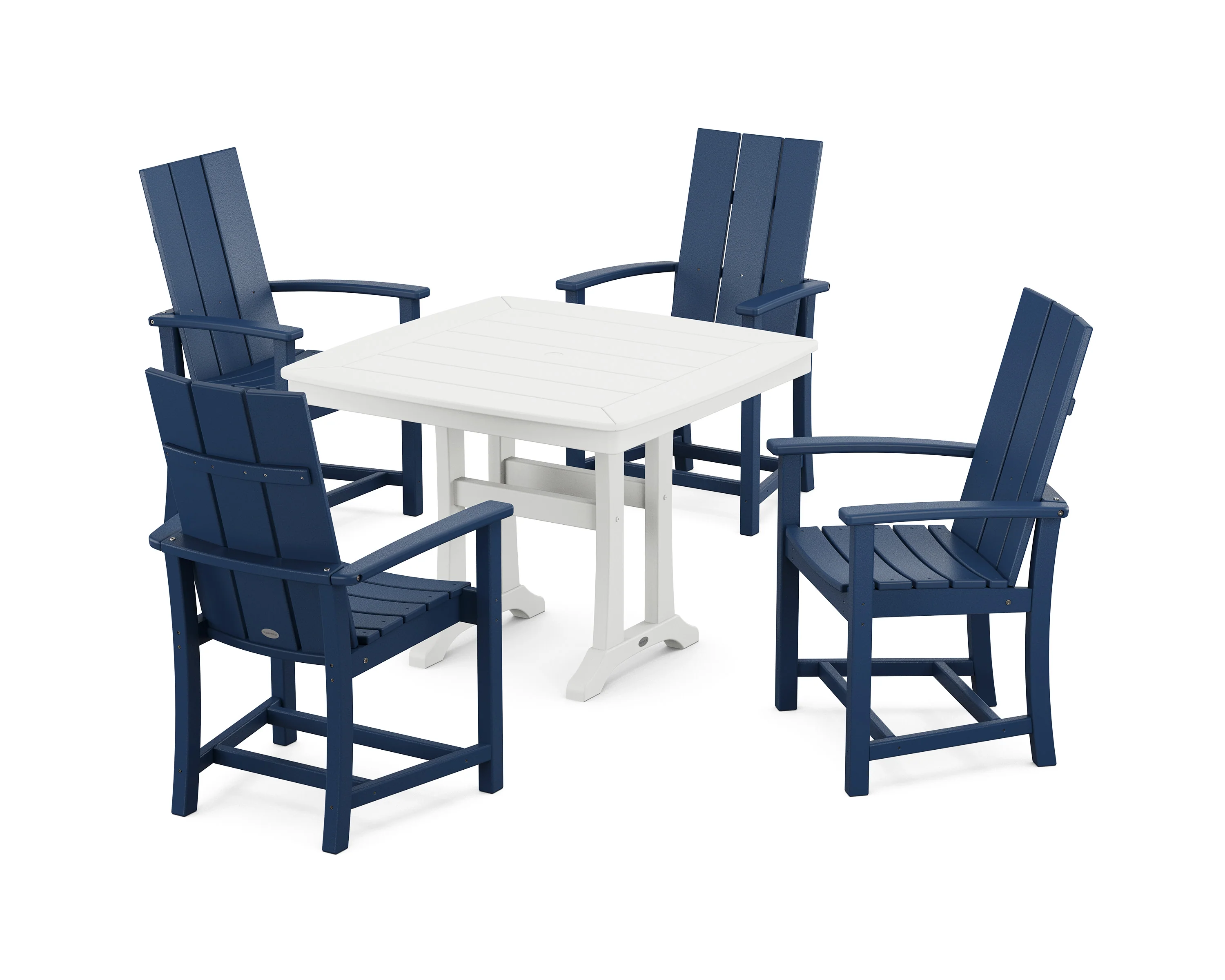 Modern Adirondack 5-Piece Dining Set with Trestle Legs - Image 4