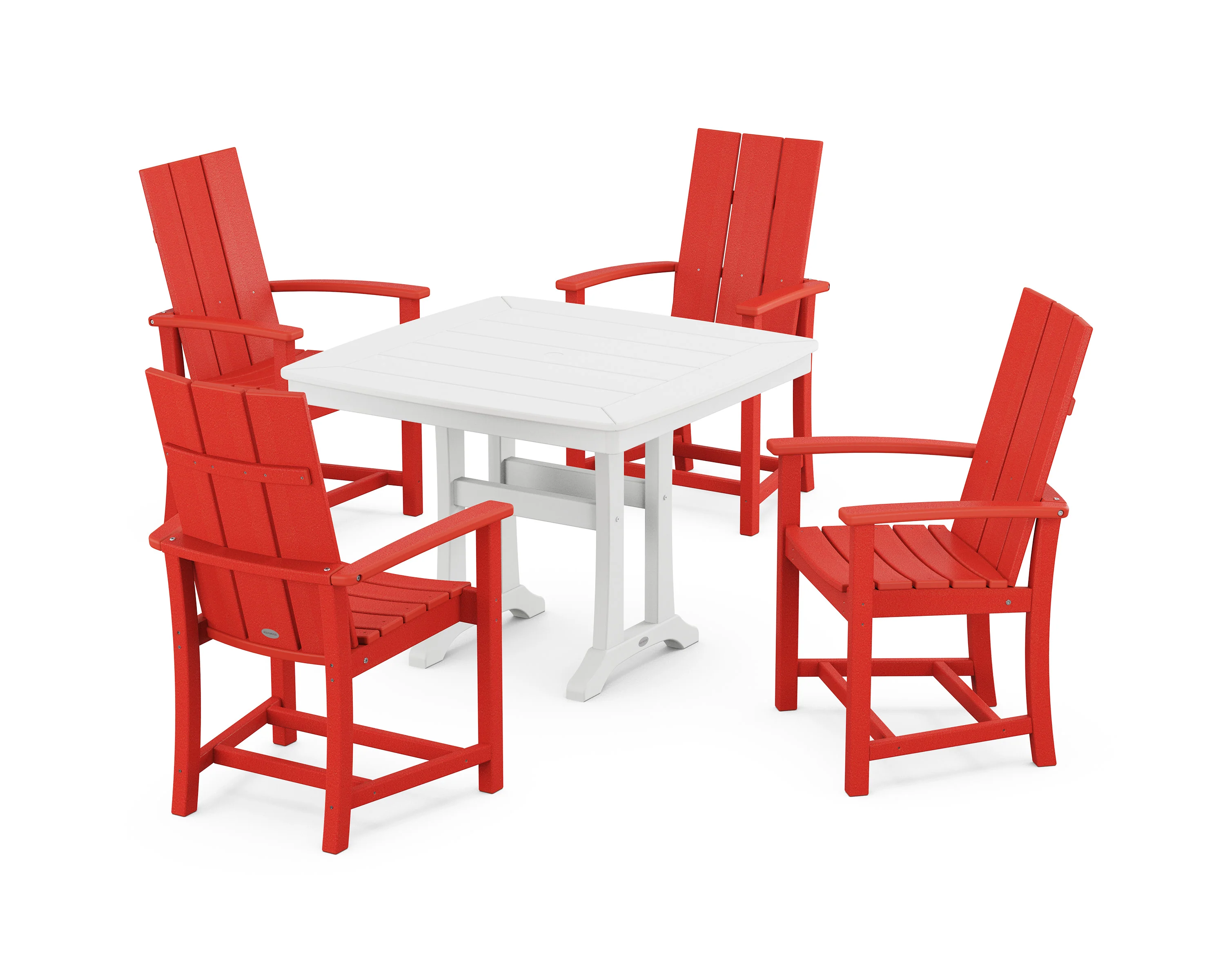 Modern Adirondack 5-Piece Dining Set with Trestle Legs - Image 7