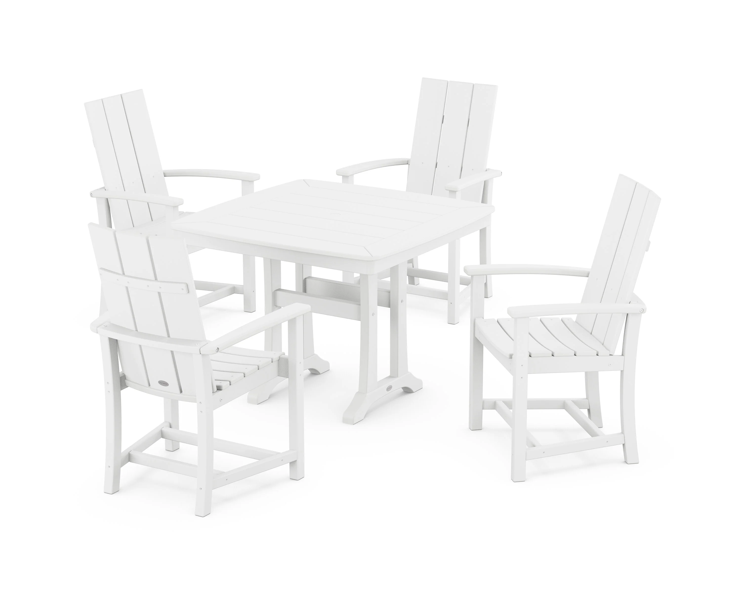 Modern Adirondack 5-Piece Dining Set with Trestle Legs - Image 8