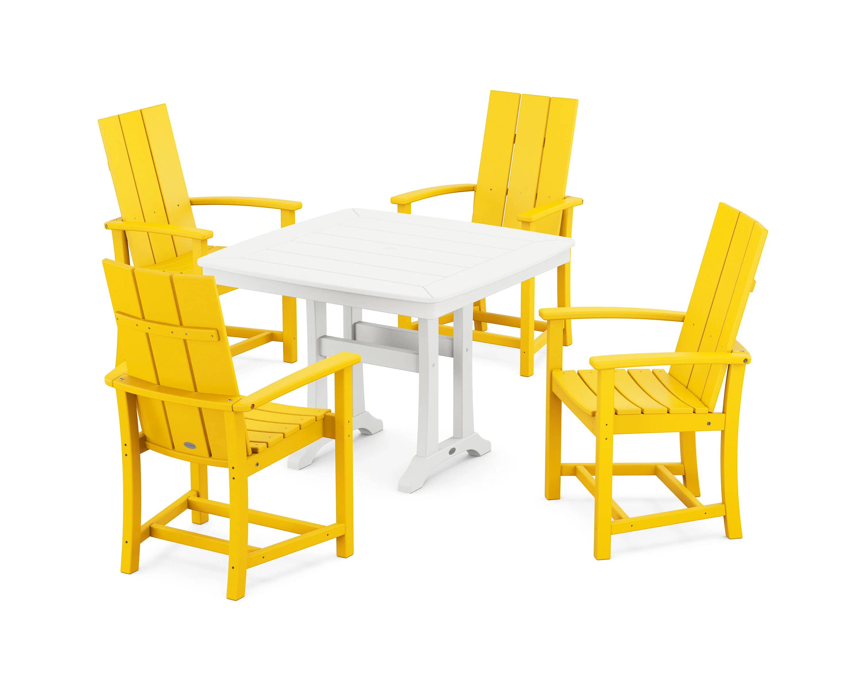 Modern Adirondack 5-Piece Dining Set with Trestle Legs - Image 9