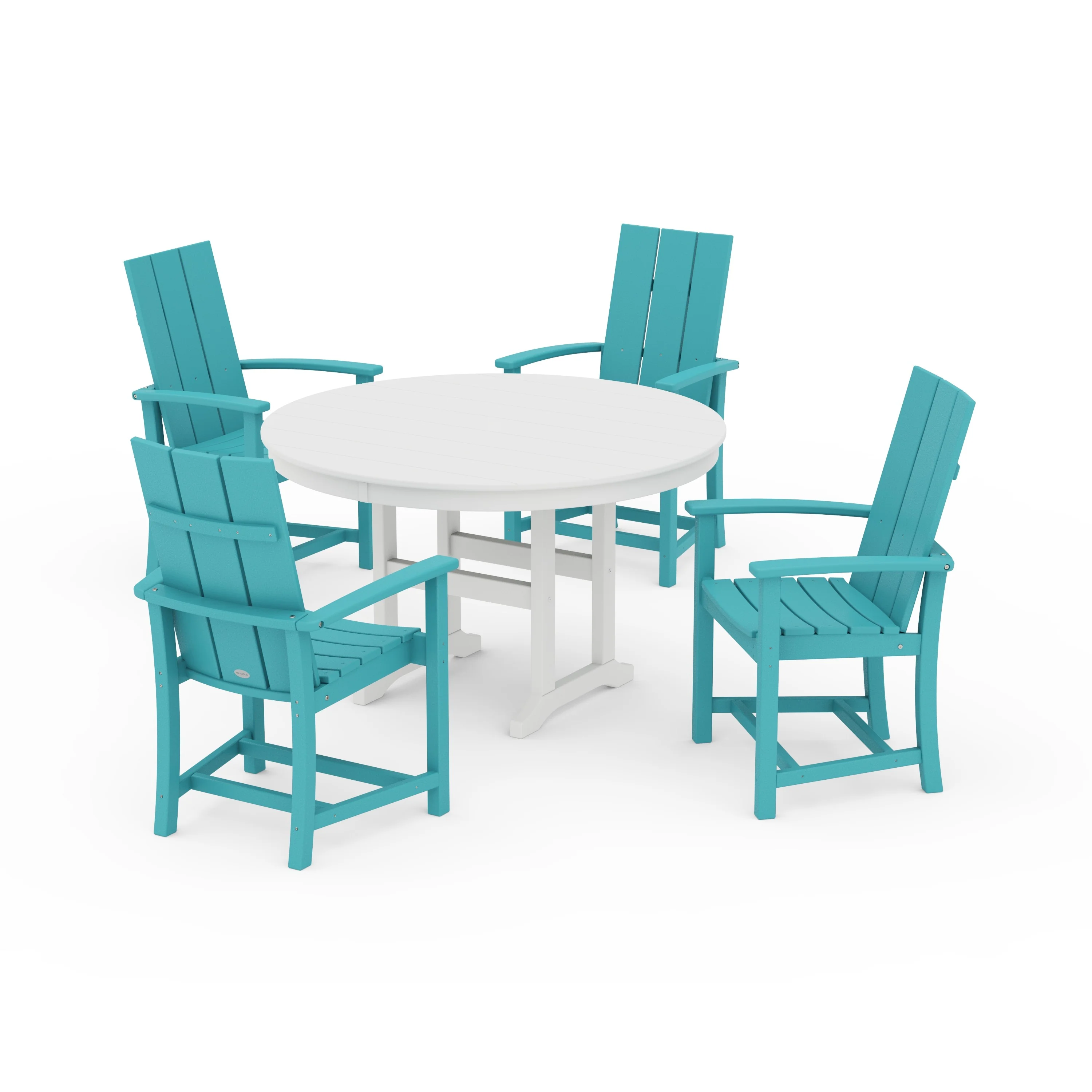 Modern Adirondack 5-Piece Round Farmhouse Dining Set - Image 11