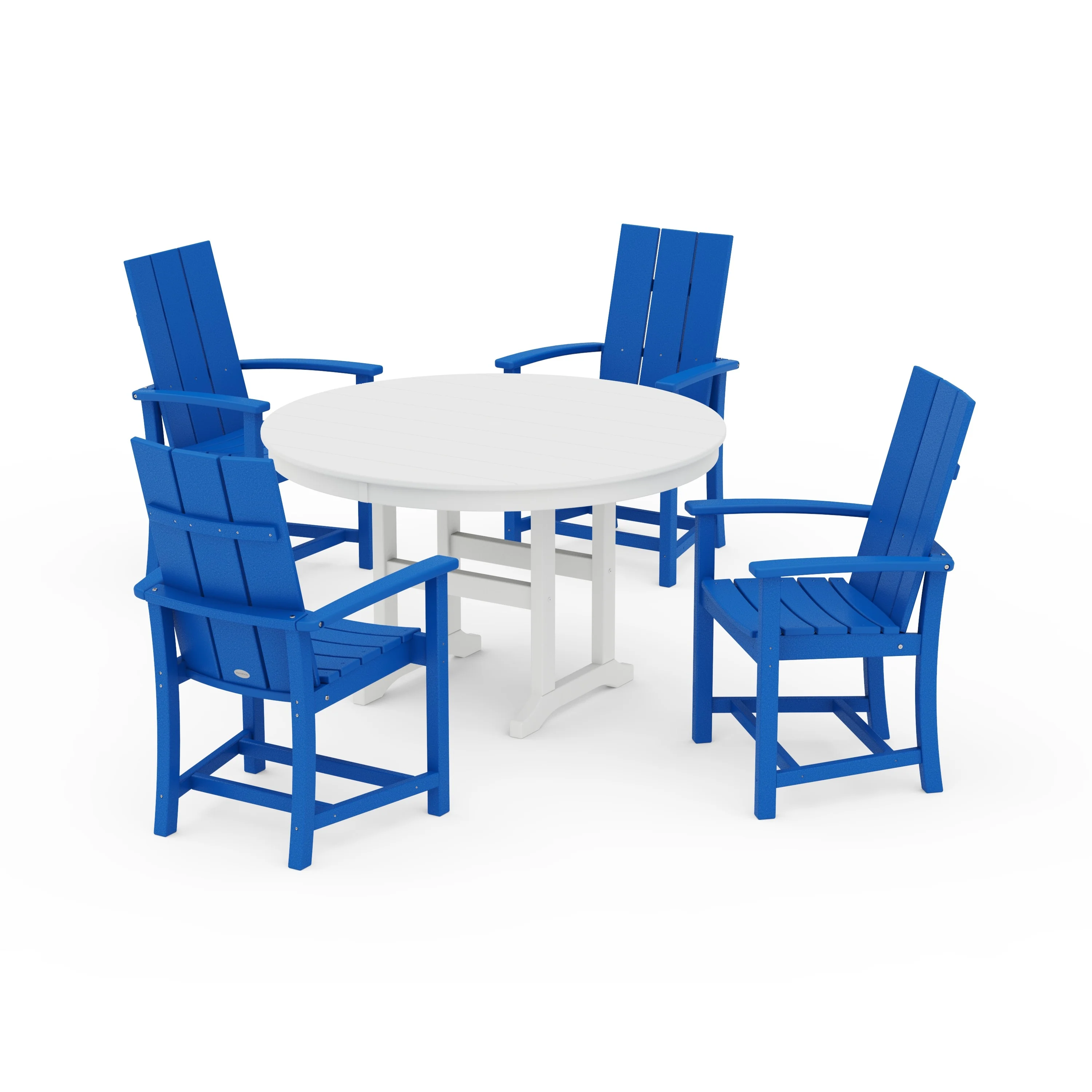 Modern Adirondack 5-Piece Round Farmhouse Dining Set - Image 5