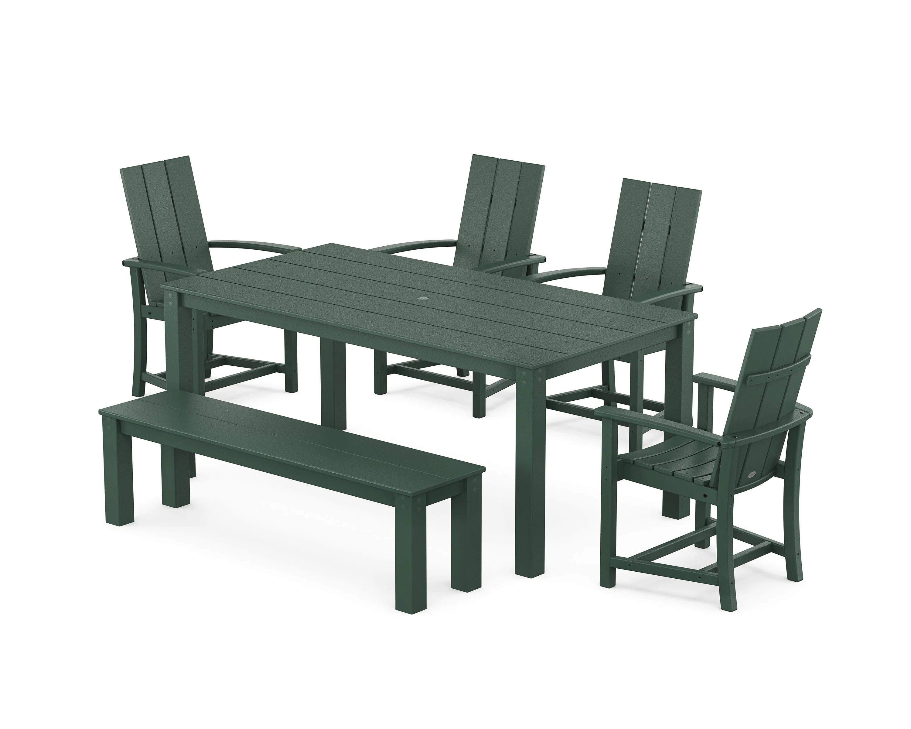 Modern Adirondack 6-Piece Parsons Dining Set with Bench - Image 7