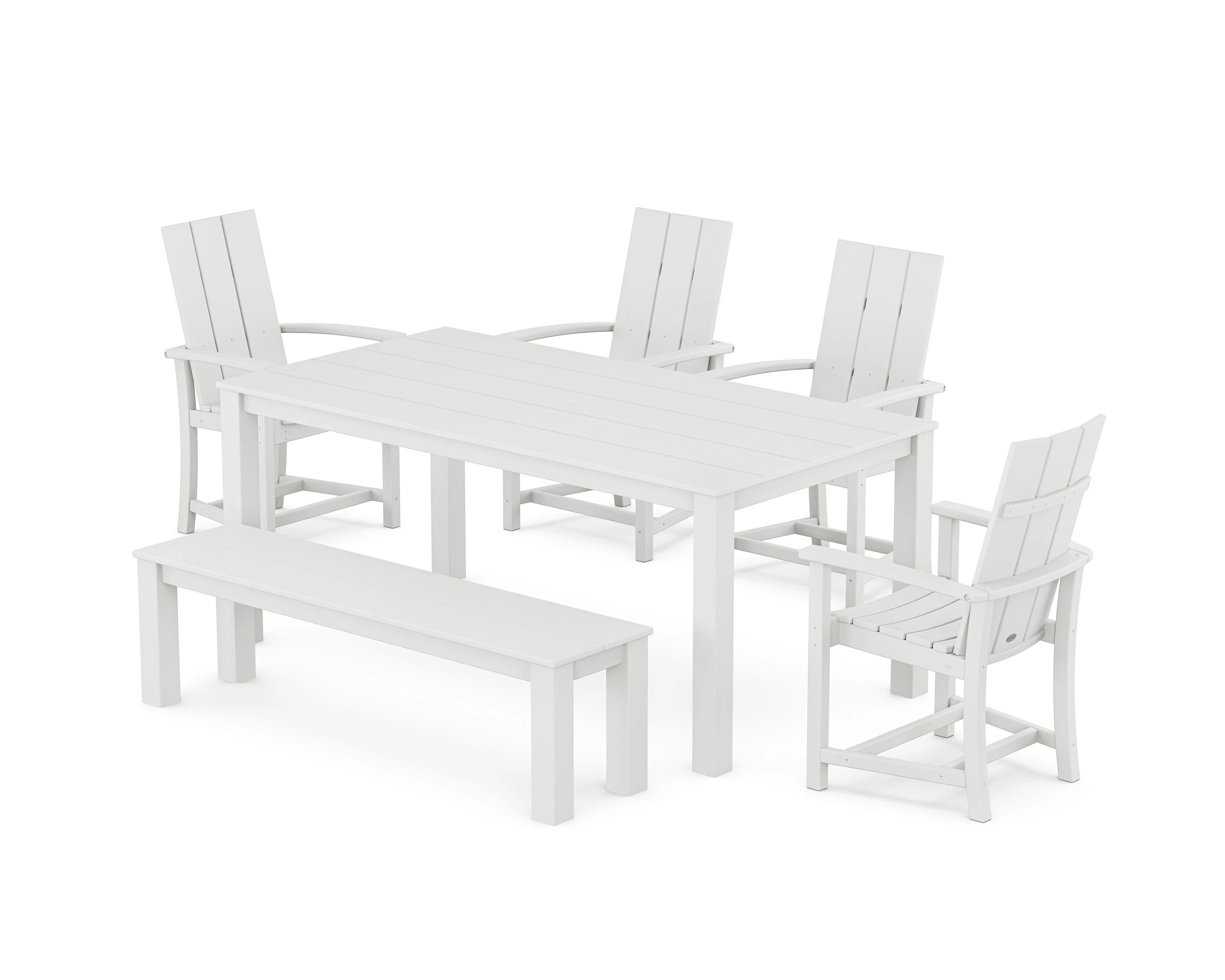 Modern Adirondack 6-Piece Parsons Dining Set with Bench - Image 8