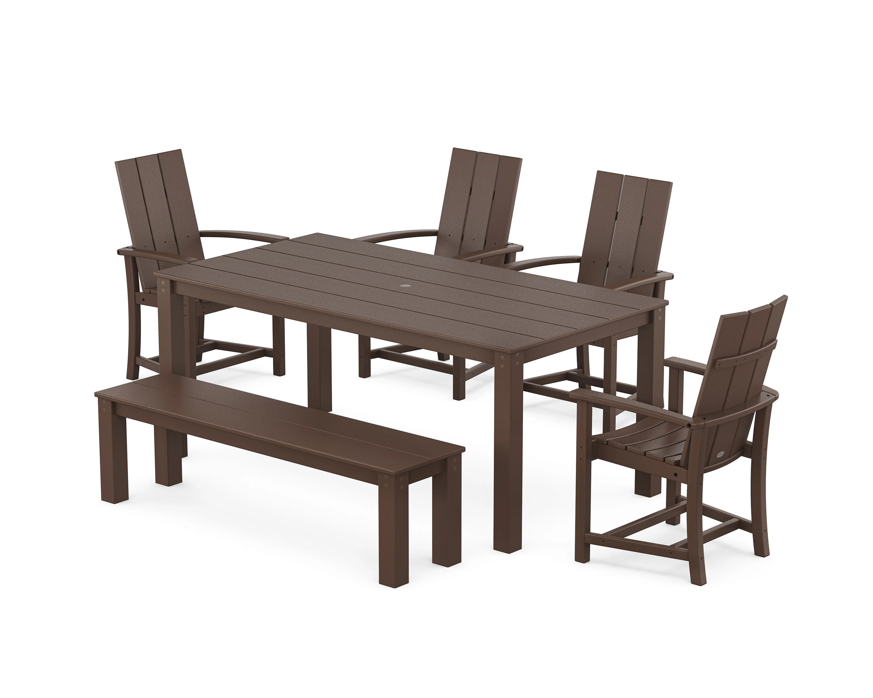 Modern Adirondack 6-Piece Parsons Dining Set with Bench - Image 9