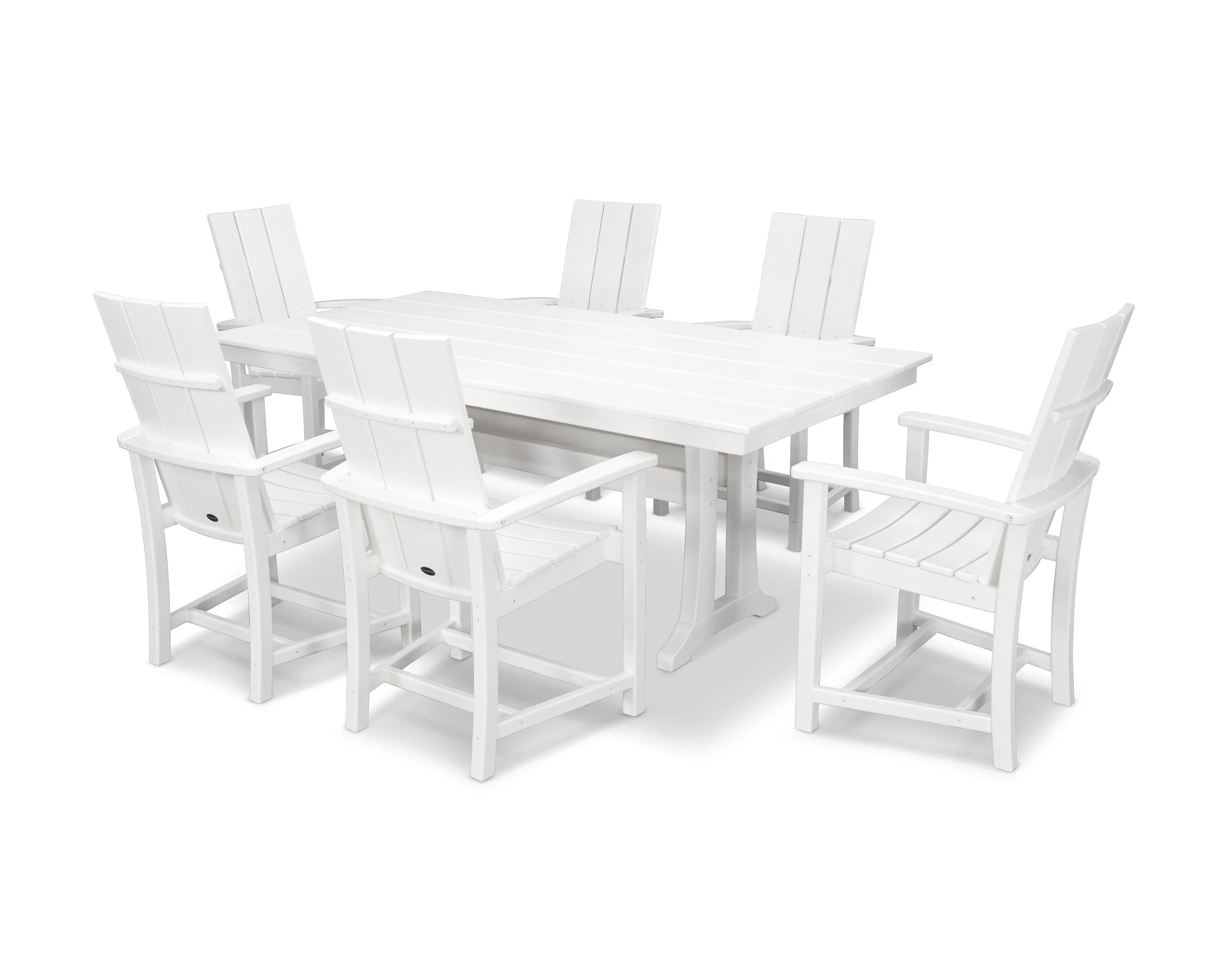 Modern Adirondack 7-Piece Farmhouse Dining Set with Trestle Legs - Image 13