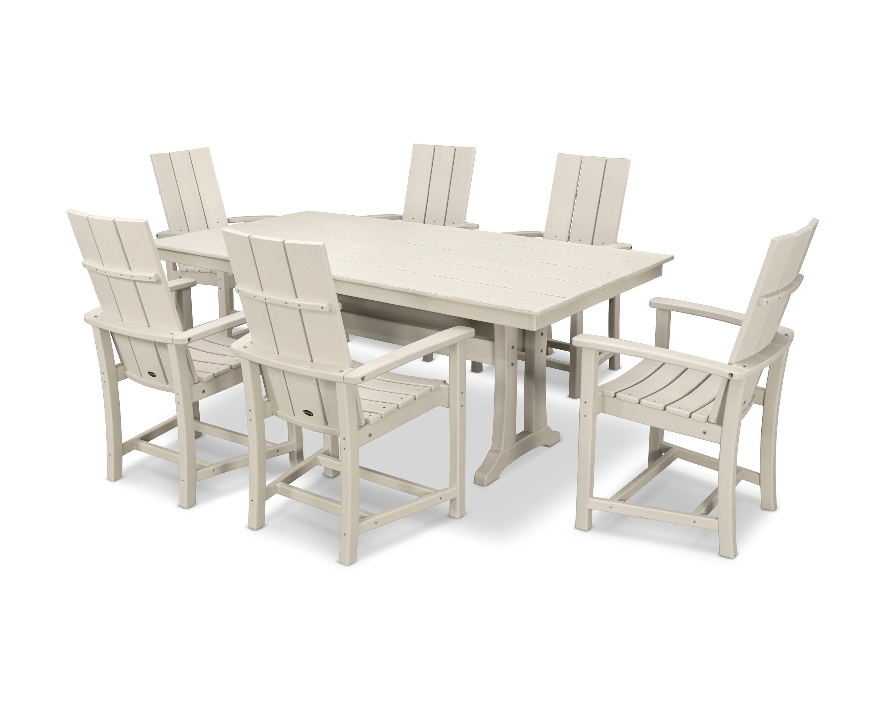 Modern Adirondack 7-Piece Farmhouse Dining Set with Trestle Legs - Image 15