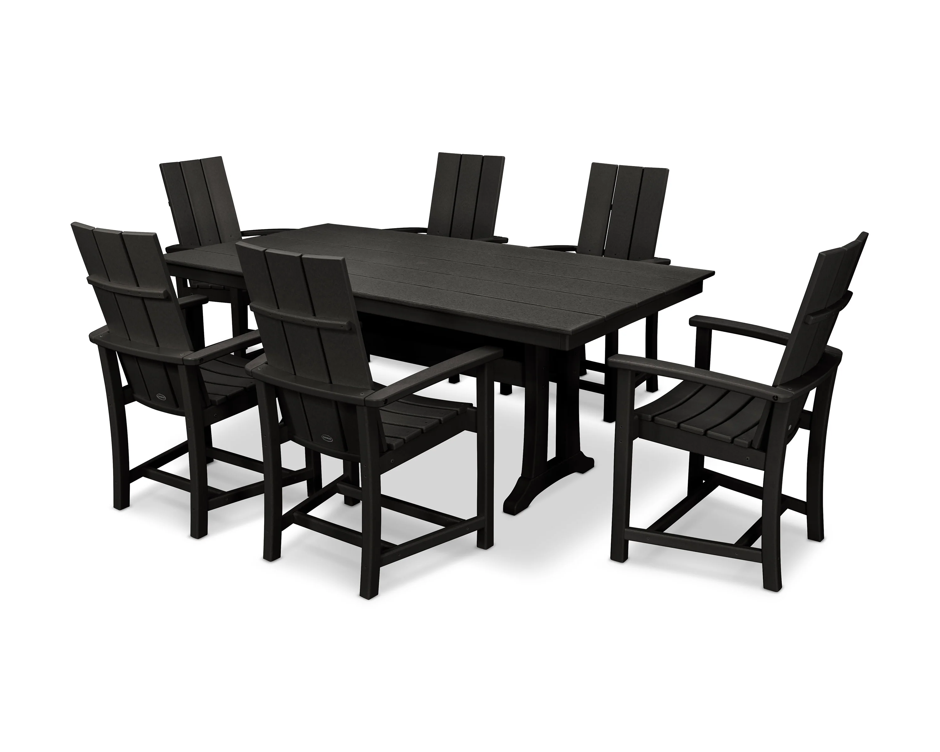 Modern Adirondack 7-Piece Farmhouse Dining Set with Trestle Legs - Image 16