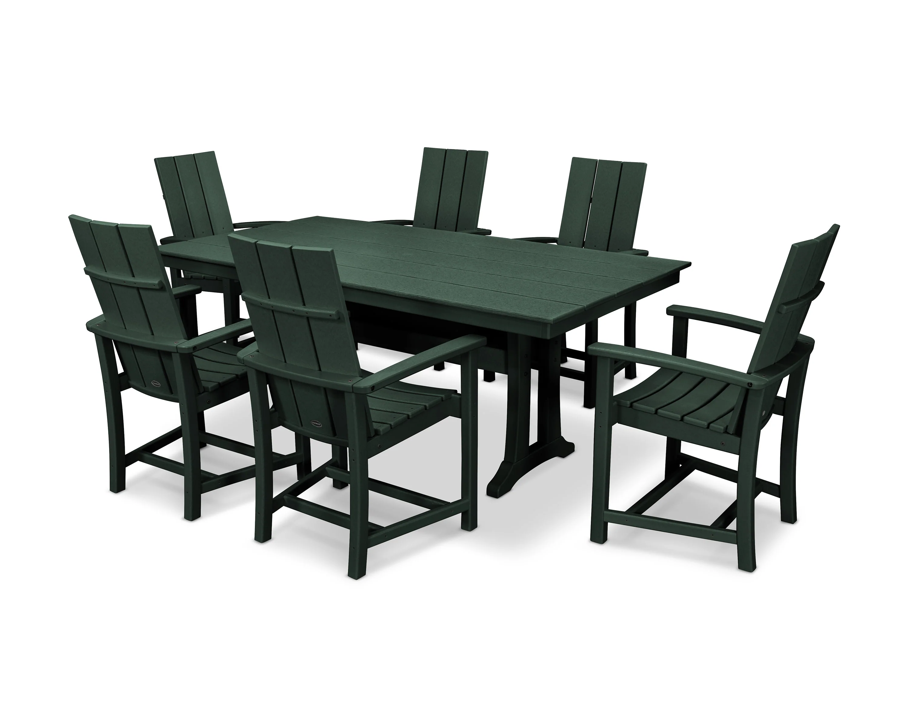 Modern Adirondack 7-Piece Farmhouse Dining Set with Trestle Legs - Image 17