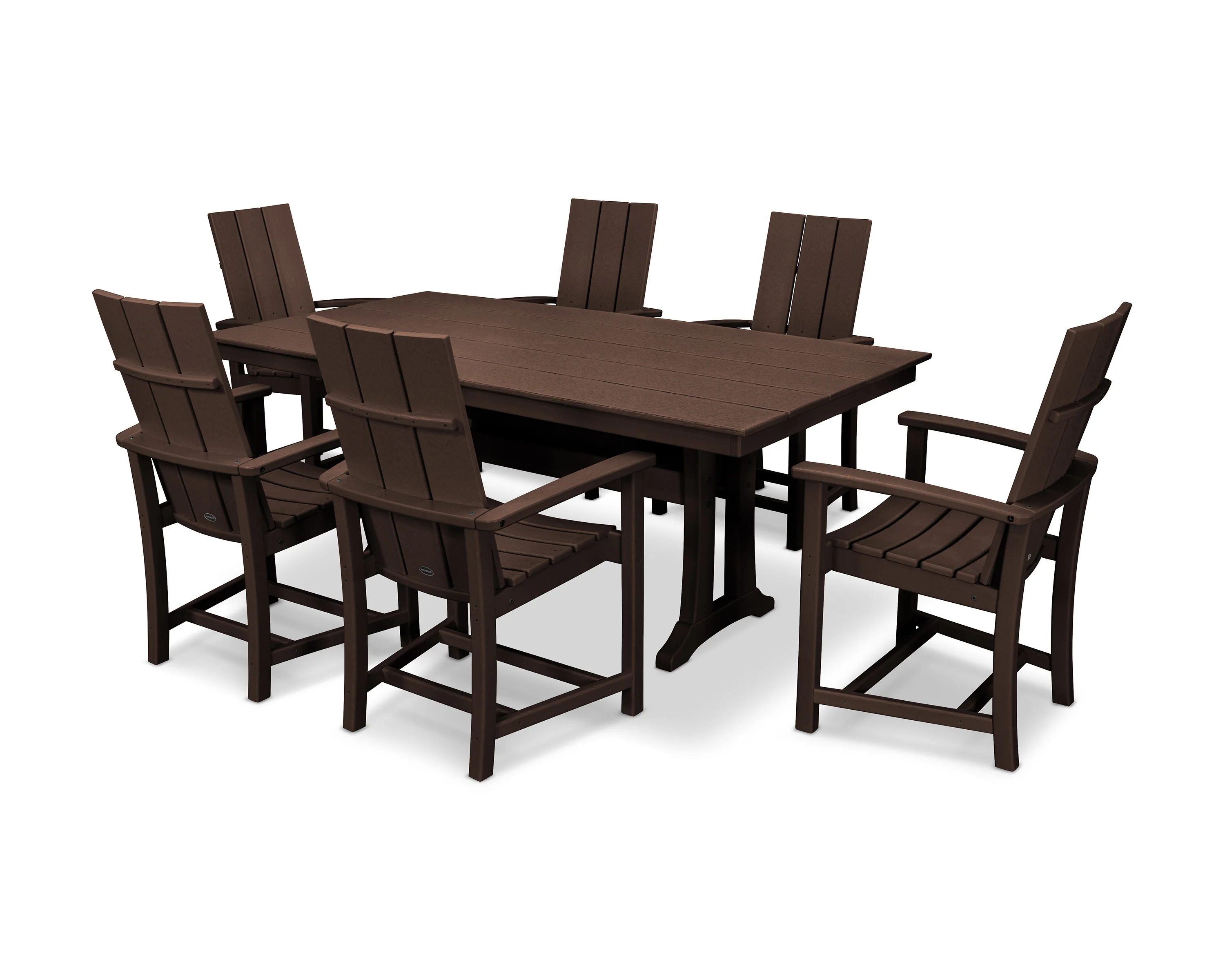 Modern Adirondack 7-Piece Farmhouse Dining Set with Trestle Legs - Image 19
