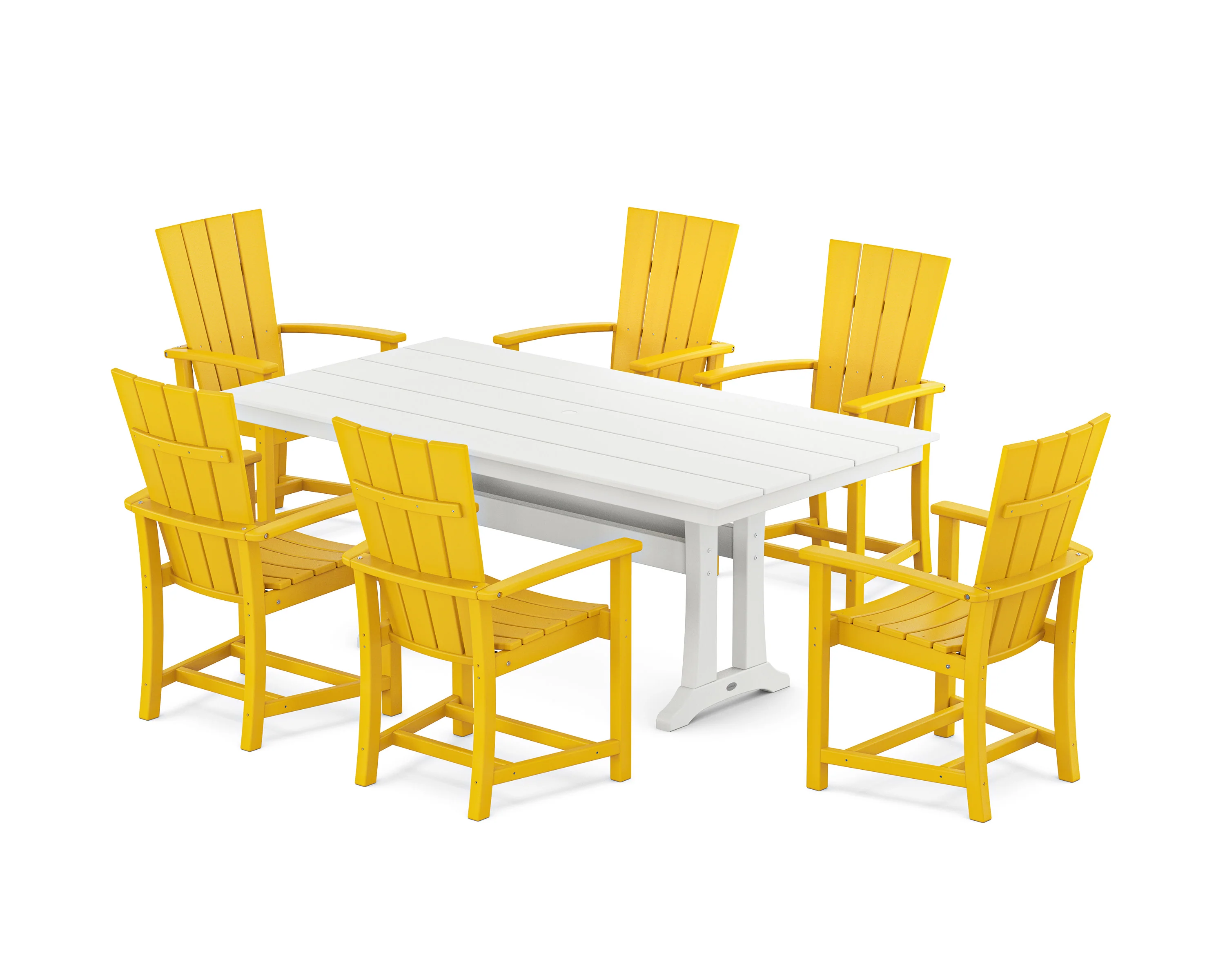 Modern Adirondack 7-Piece Farmhouse Dining Set with Trestle Legs - Image 20