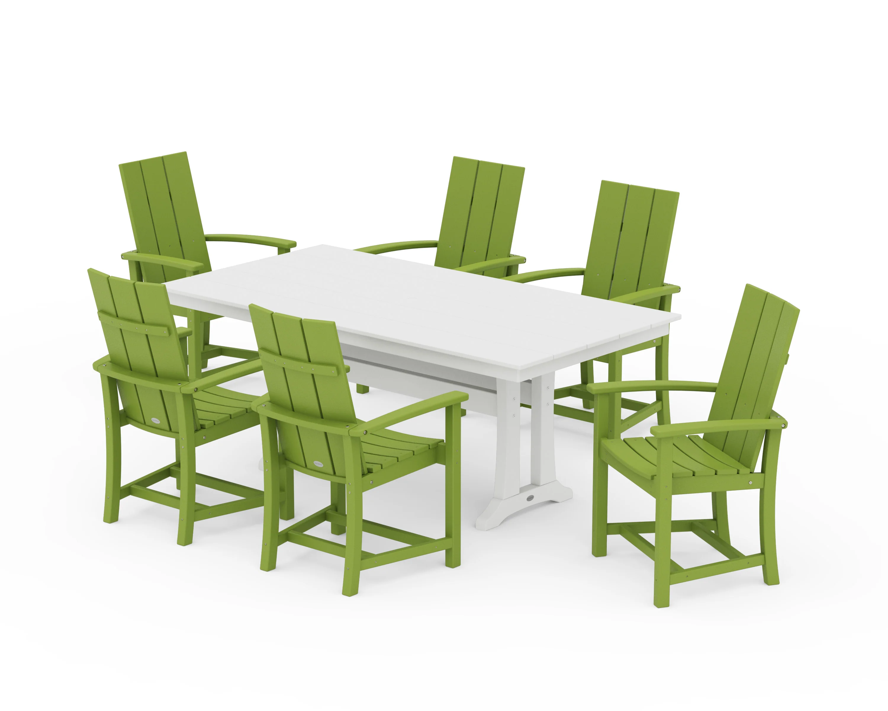 Modern Adirondack 7-Piece Farmhouse Dining Set with Trestle Legs - Image 22