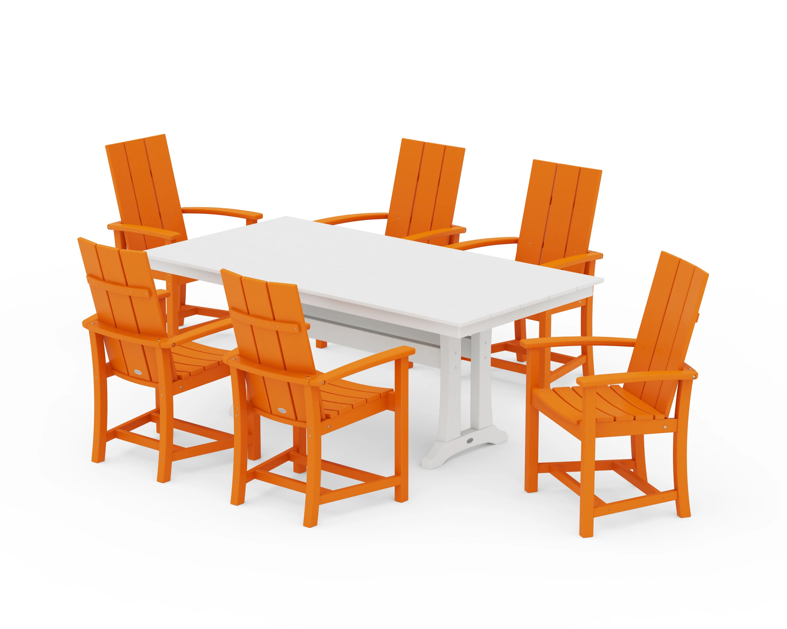 Modern Adirondack 7-Piece Farmhouse Dining Set with Trestle Legs - Image 24