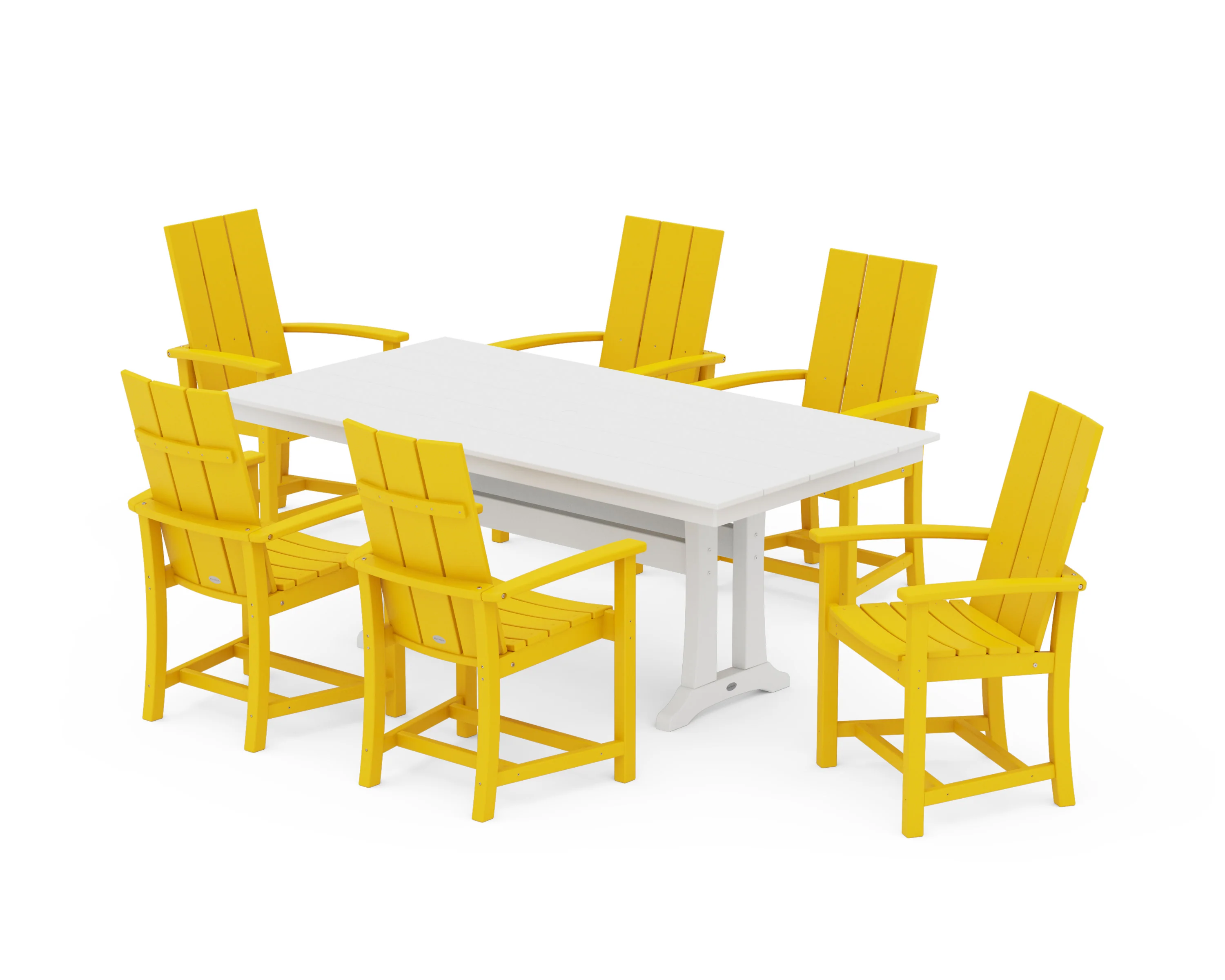 Modern Adirondack 7-Piece Farmhouse Dining Set with Trestle Legs - Image 26
