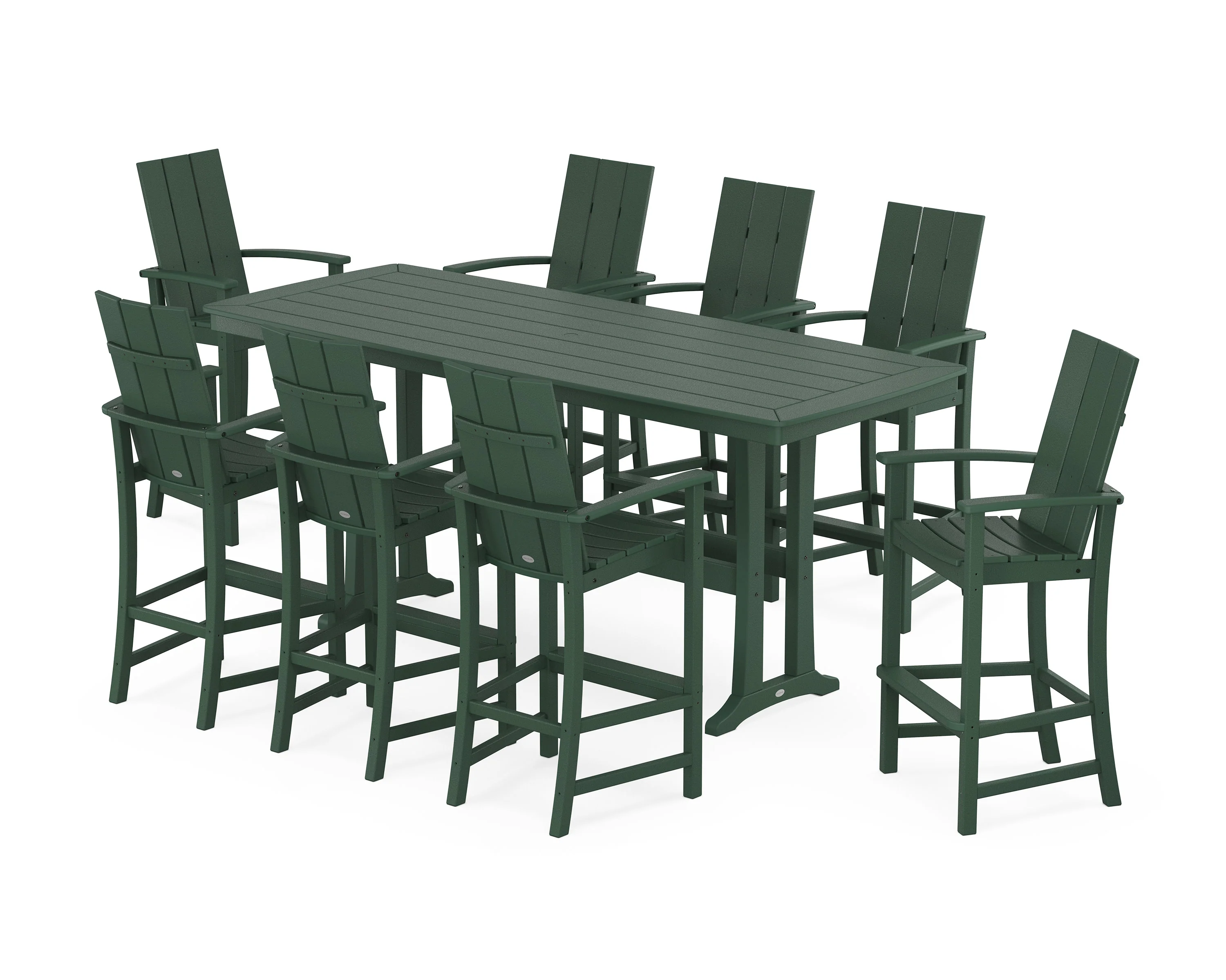 Modern Adirondack 9-Piece Bar Set with Trestle Legs - Image 5