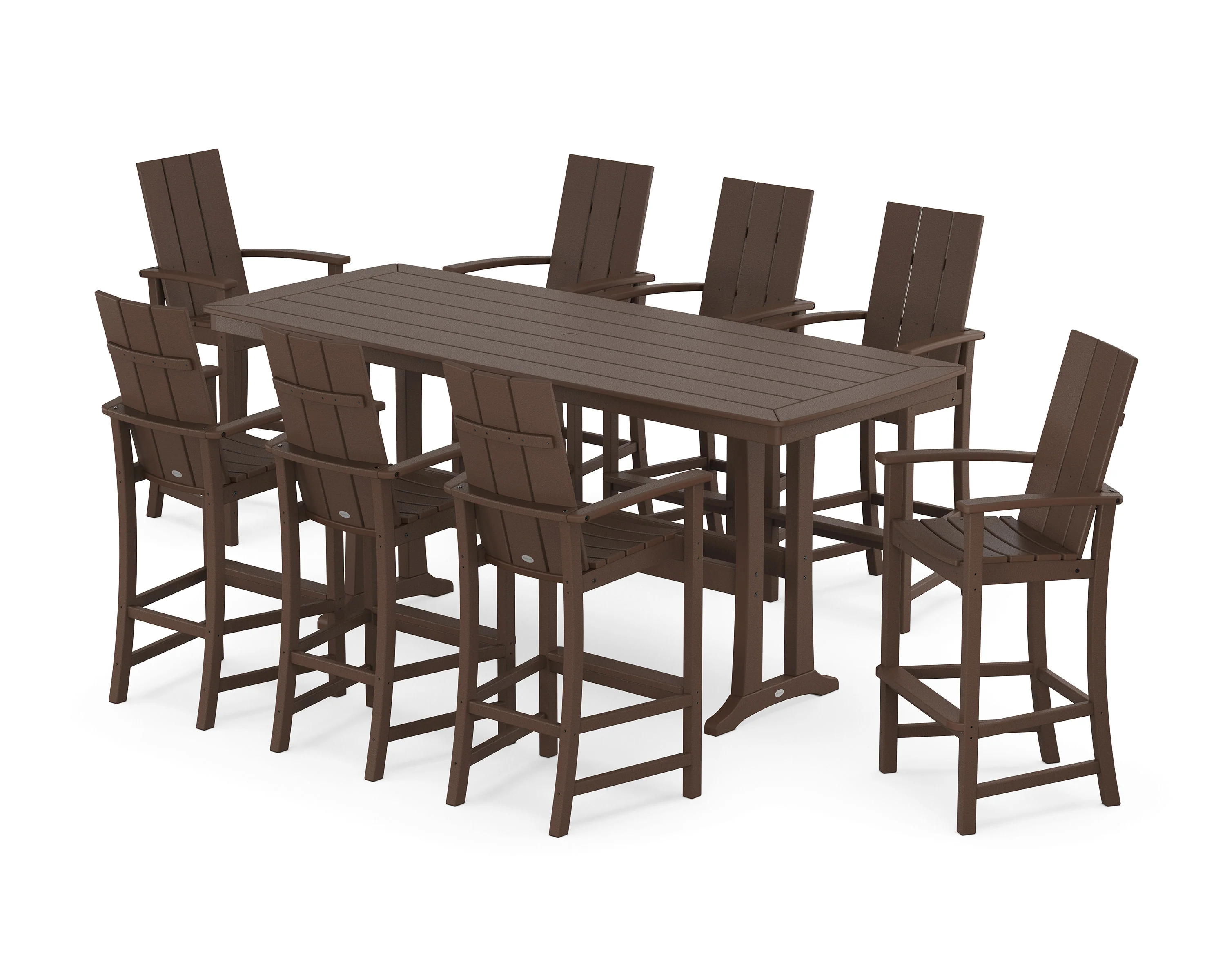 Modern Adirondack 9-Piece Bar Set with Trestle Legs - Image 6