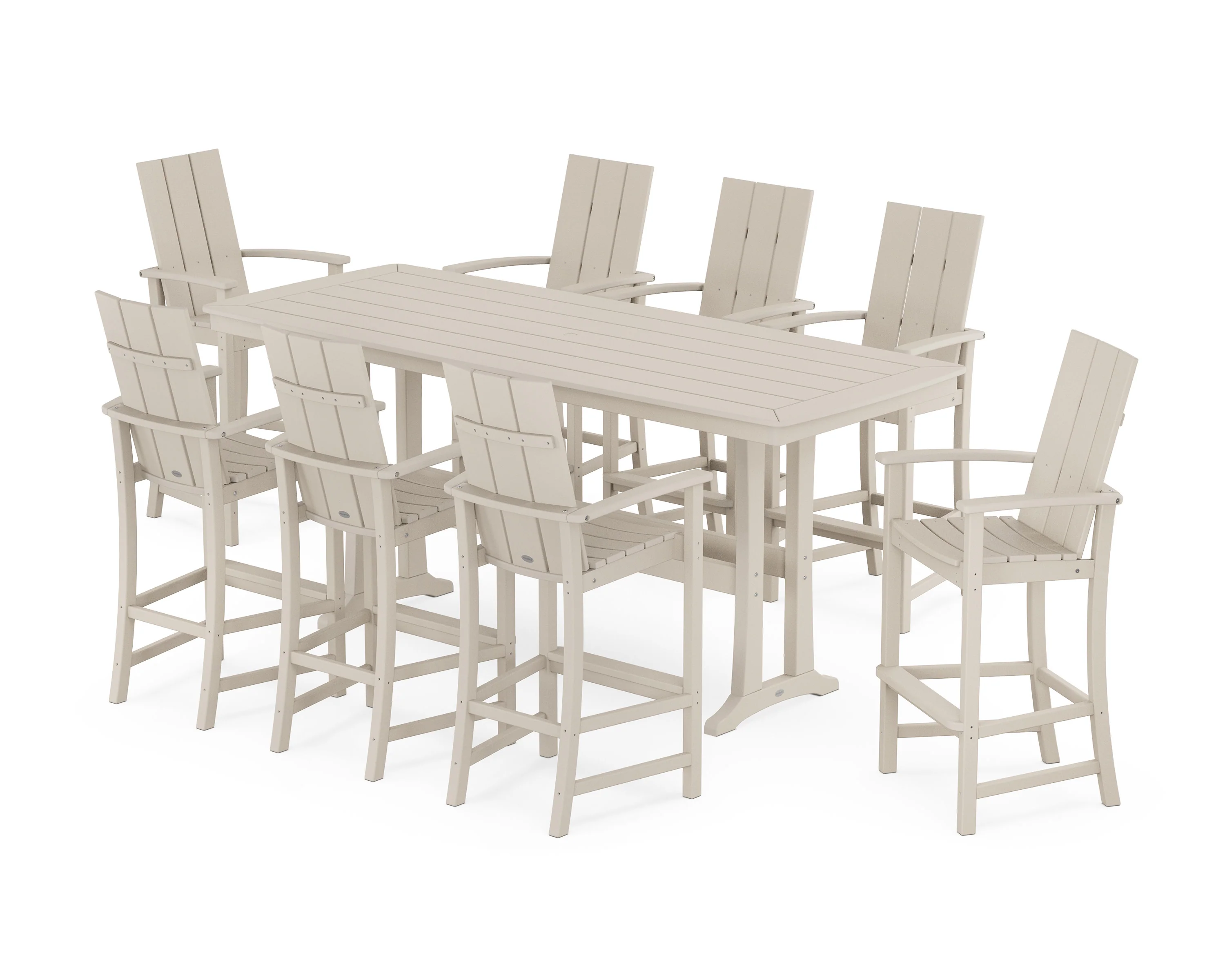 Modern Adirondack 9-Piece Bar Set with Trestle Legs - Image 7