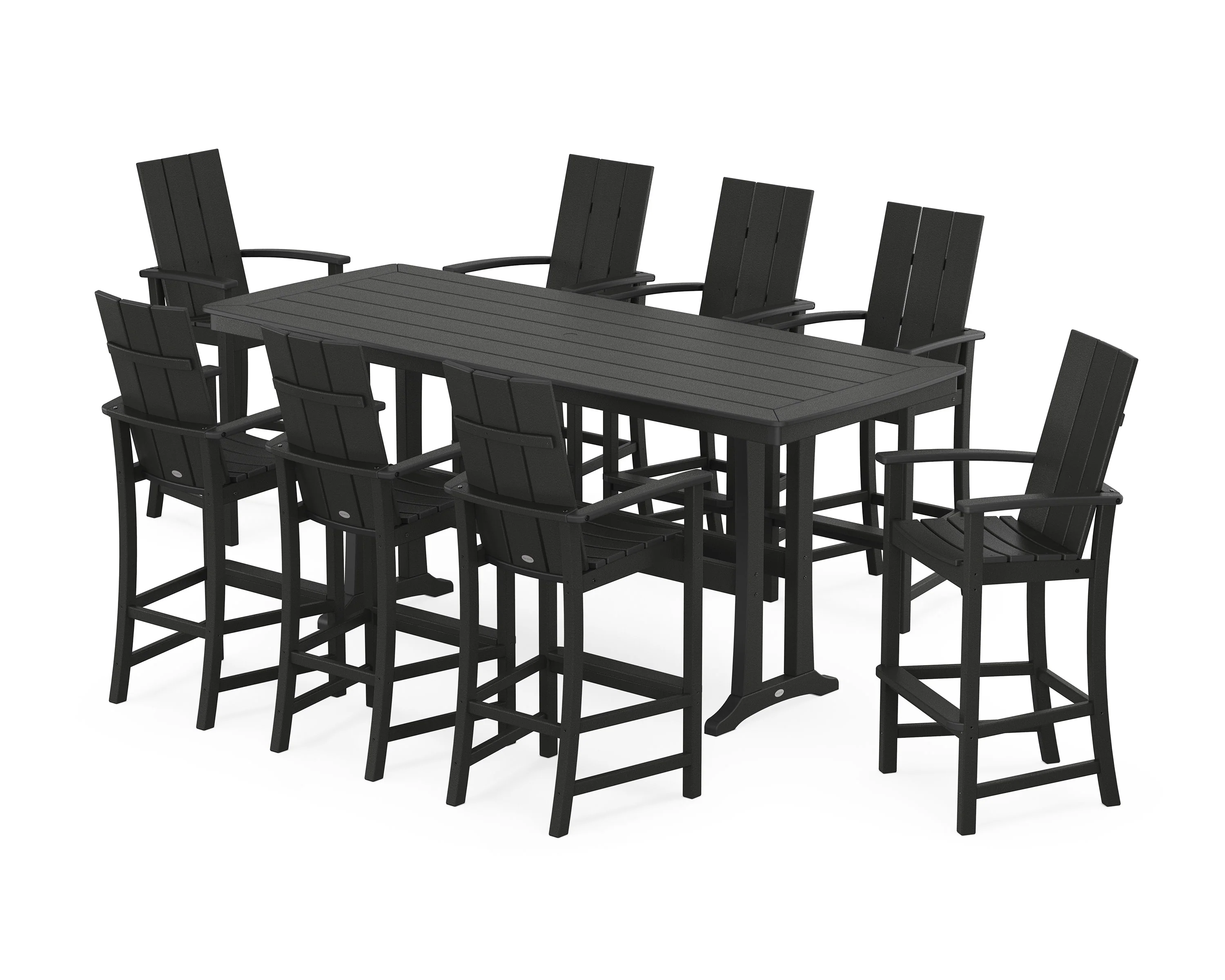 Modern Adirondack 9-Piece Bar Set with Trestle Legs - Image 8