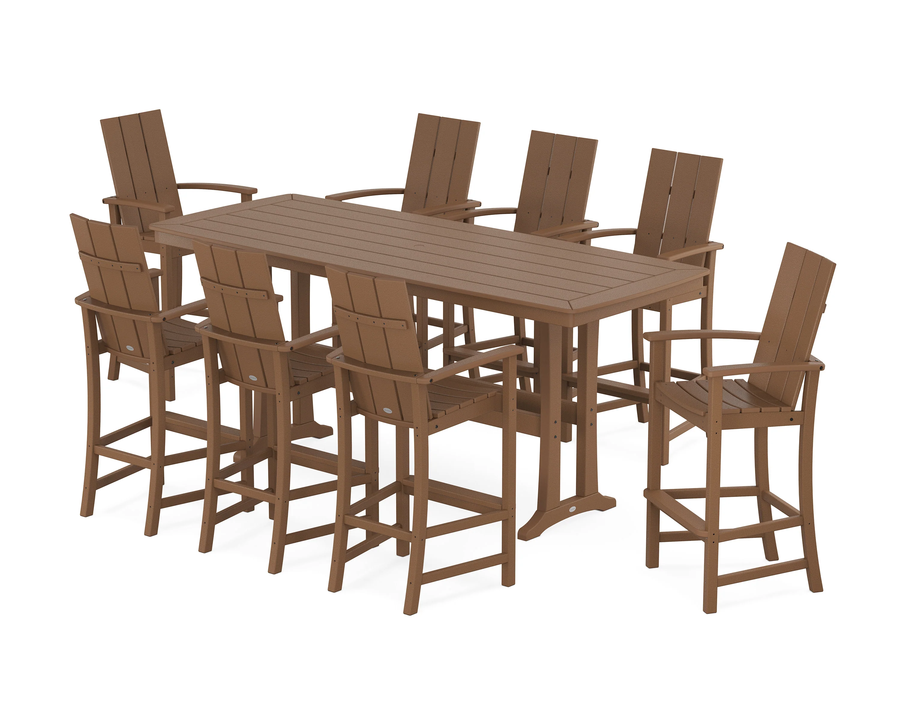 Modern Adirondack 9-Piece Bar Set with Trestle Legs - Image 9