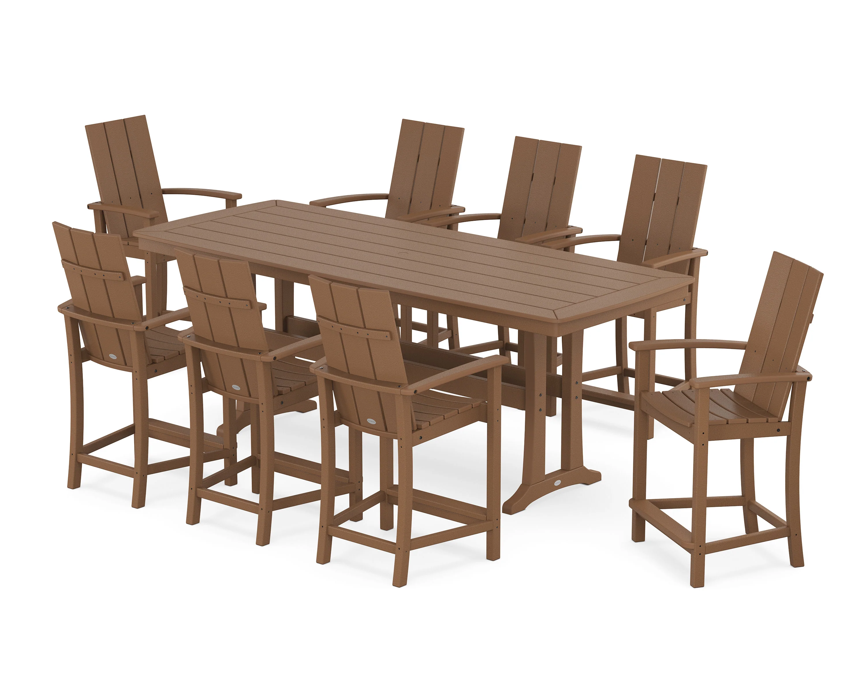 Modern Adirondack 9-Piece Counter Set with Trestle Legs - Image 4