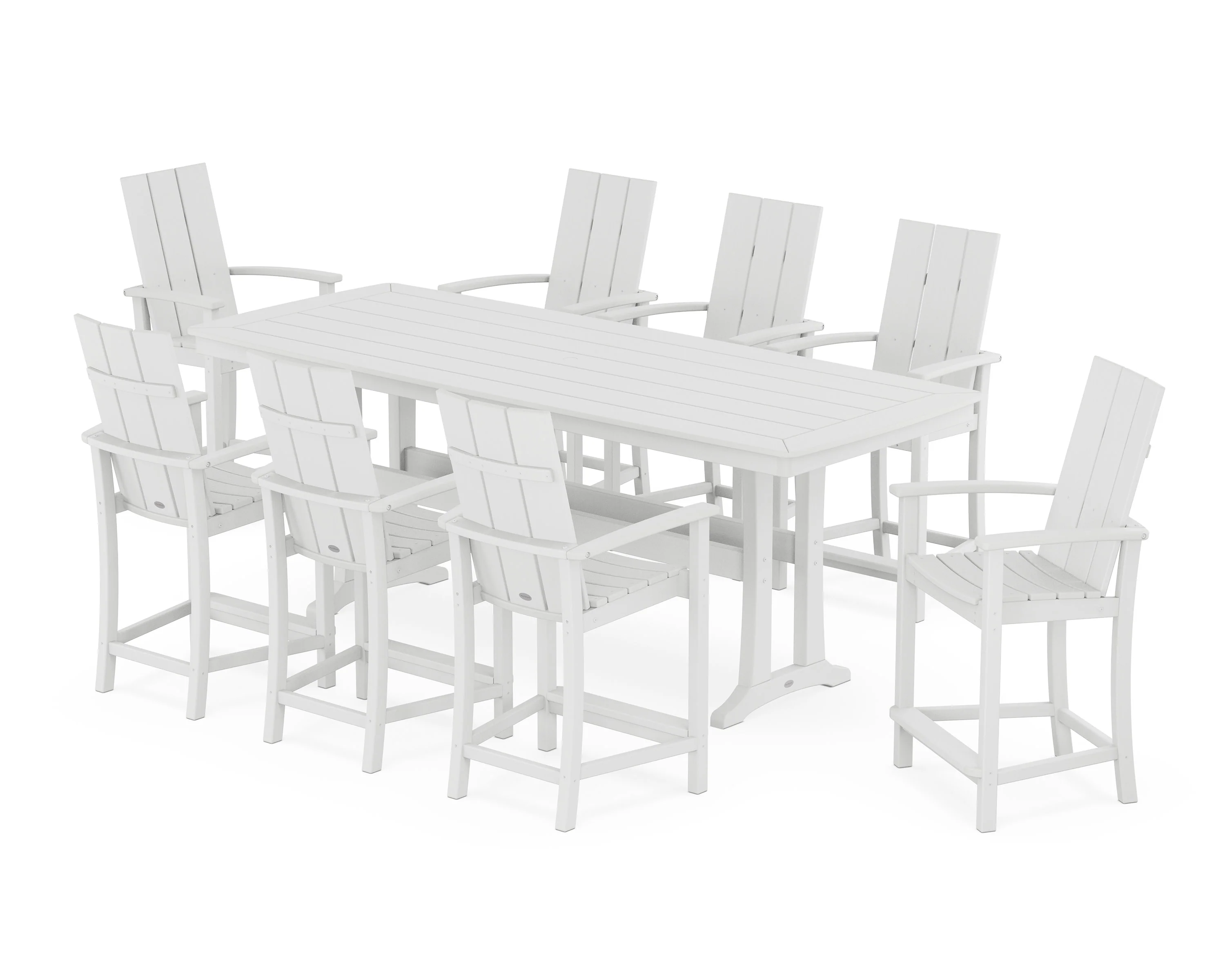 Modern Adirondack 9-Piece Counter Set with Trestle Legs - Image 6