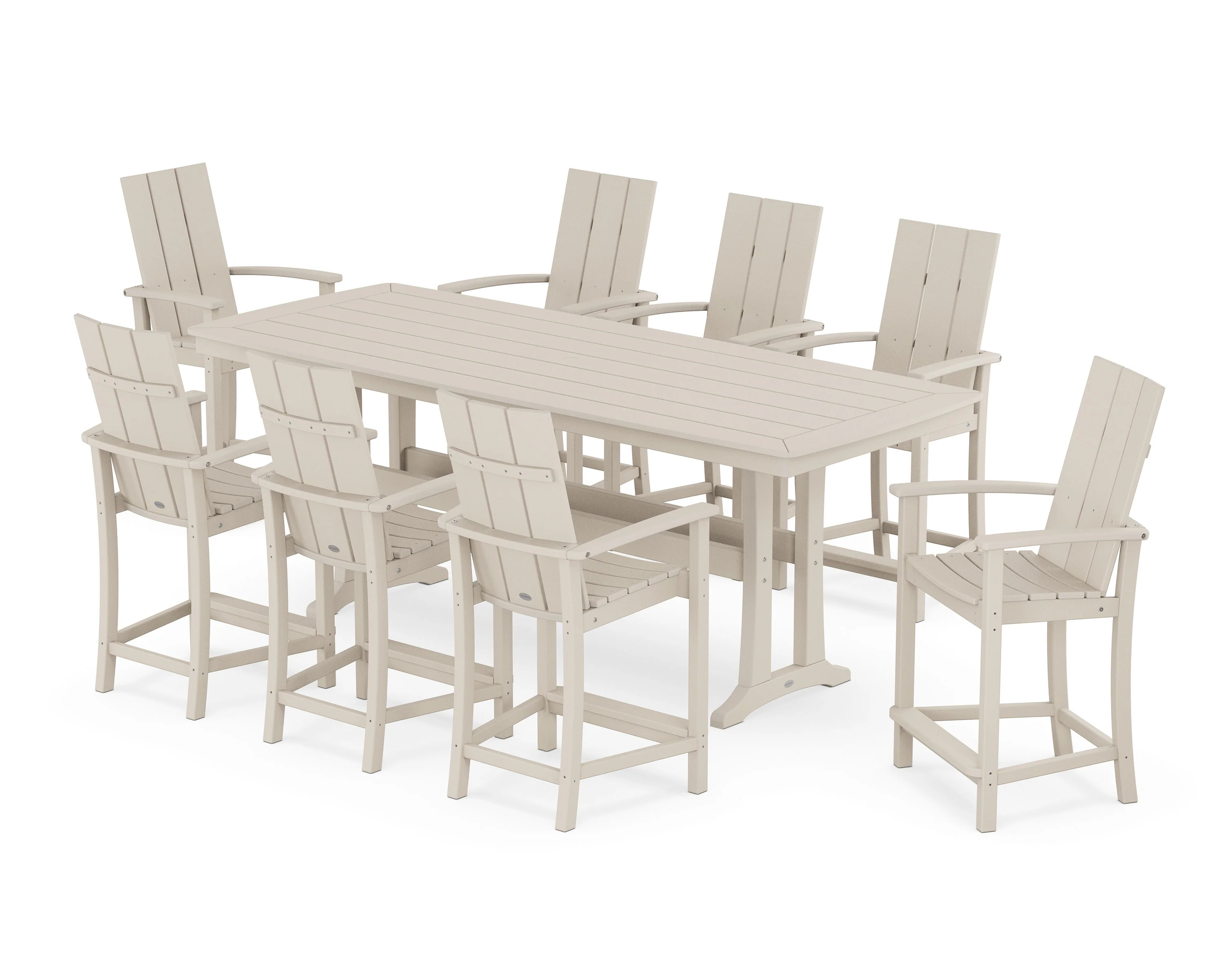 Modern Adirondack 9-Piece Counter Set with Trestle Legs - Image 7