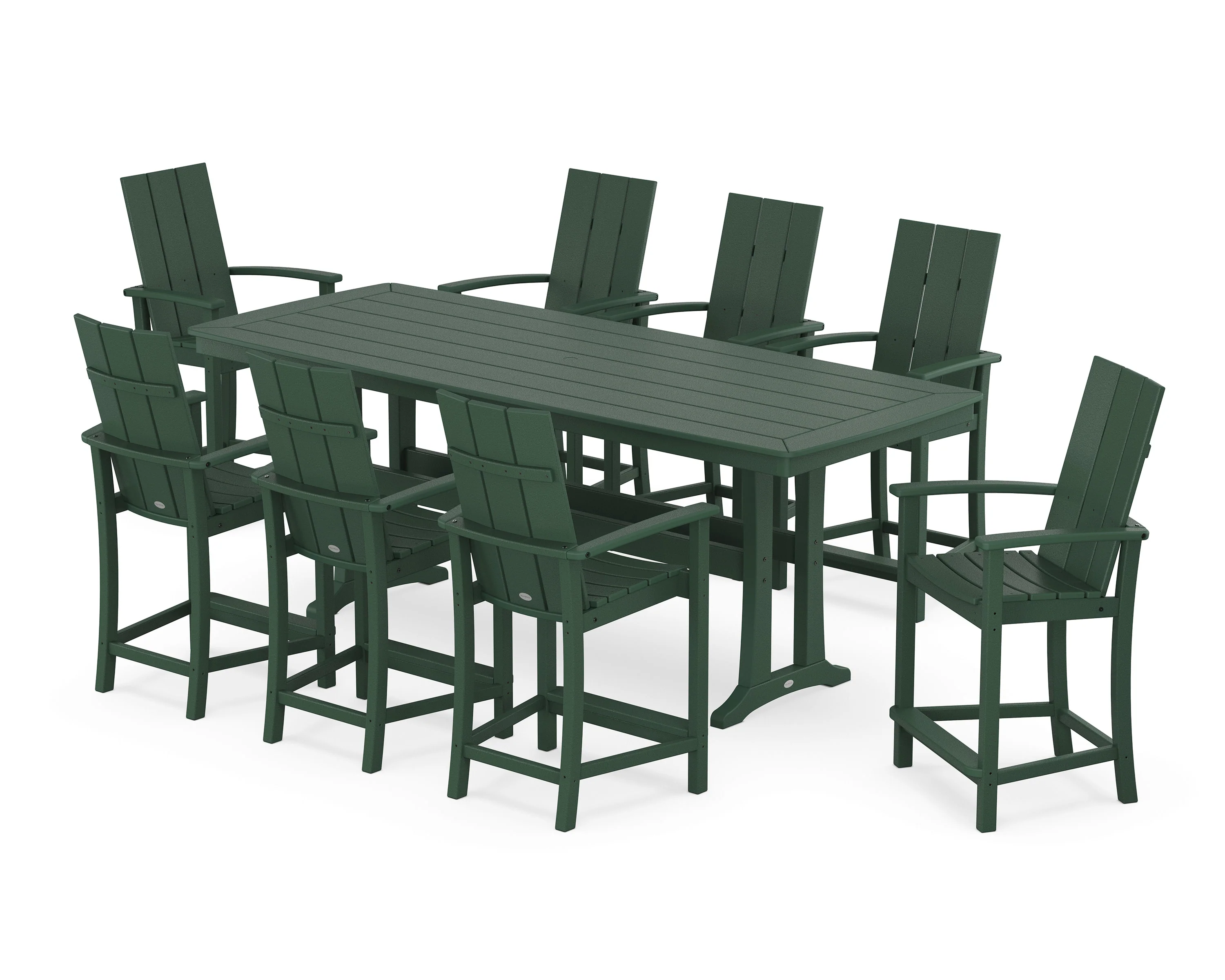 Modern Adirondack 9-Piece Counter Set with Trestle Legs - Image 8