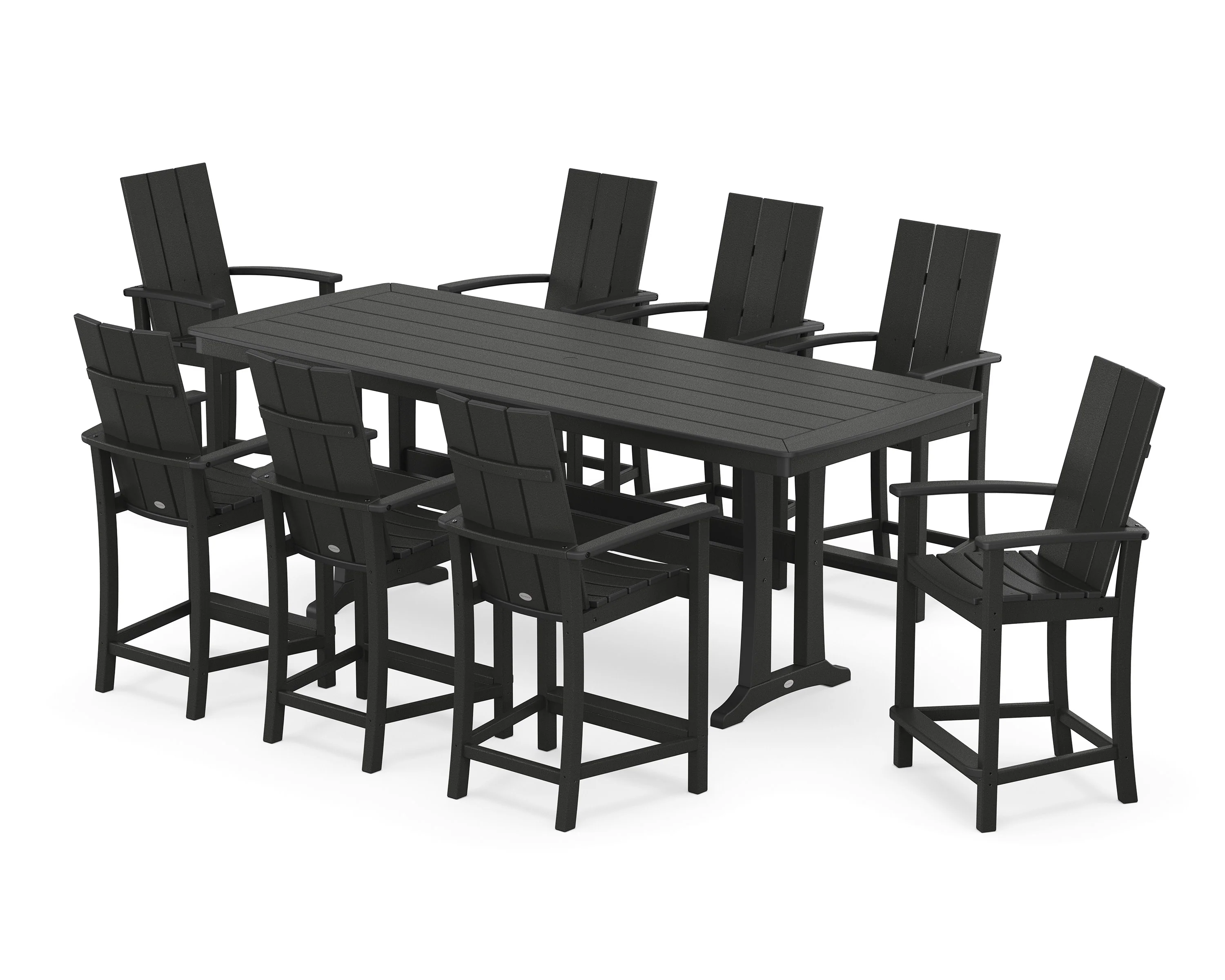 Modern Adirondack 9-Piece Counter Set with Trestle Legs - Image 9