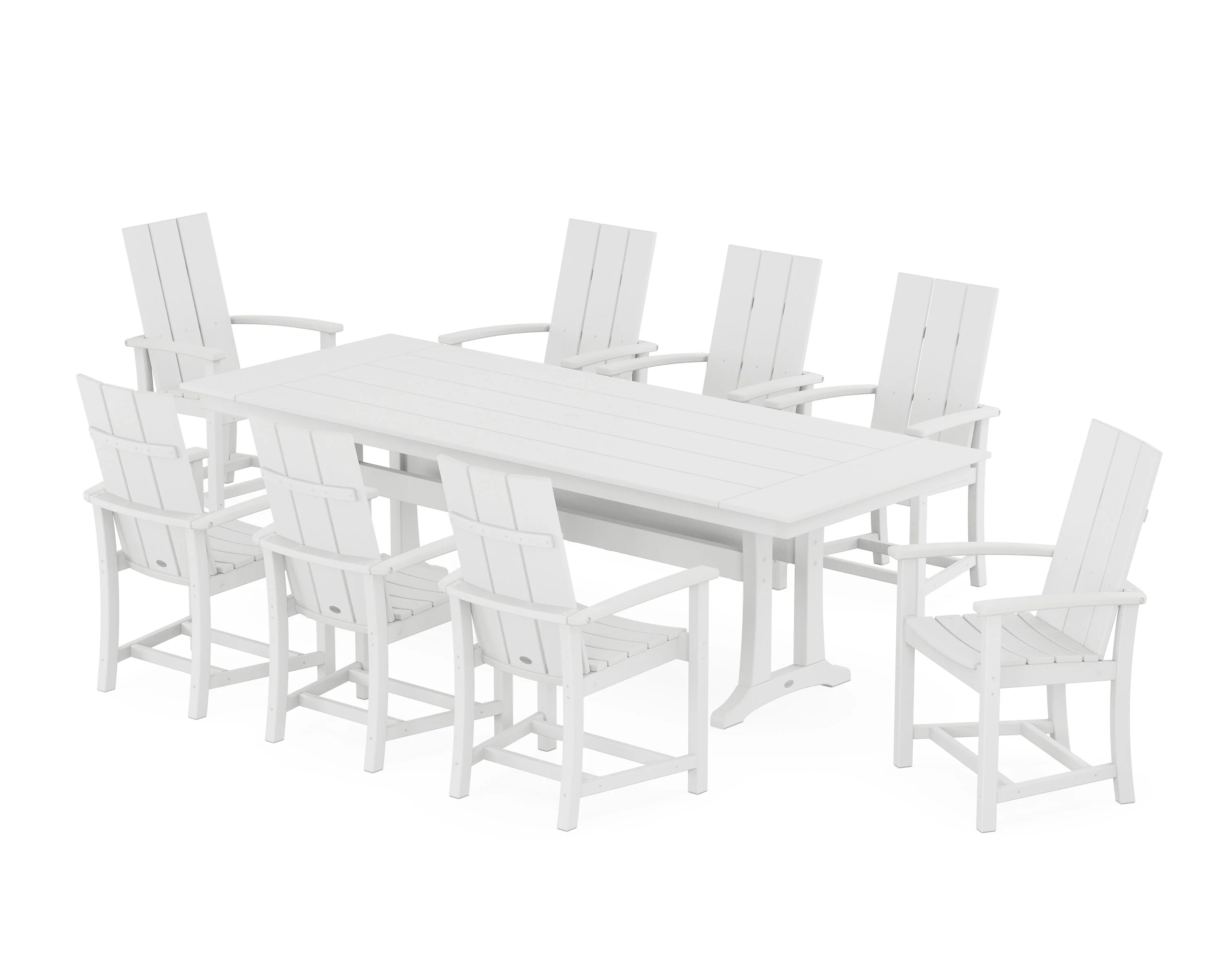 Modern Adirondack 9-Piece Farmhouse Dining Set with Trestle Legs - Image 5