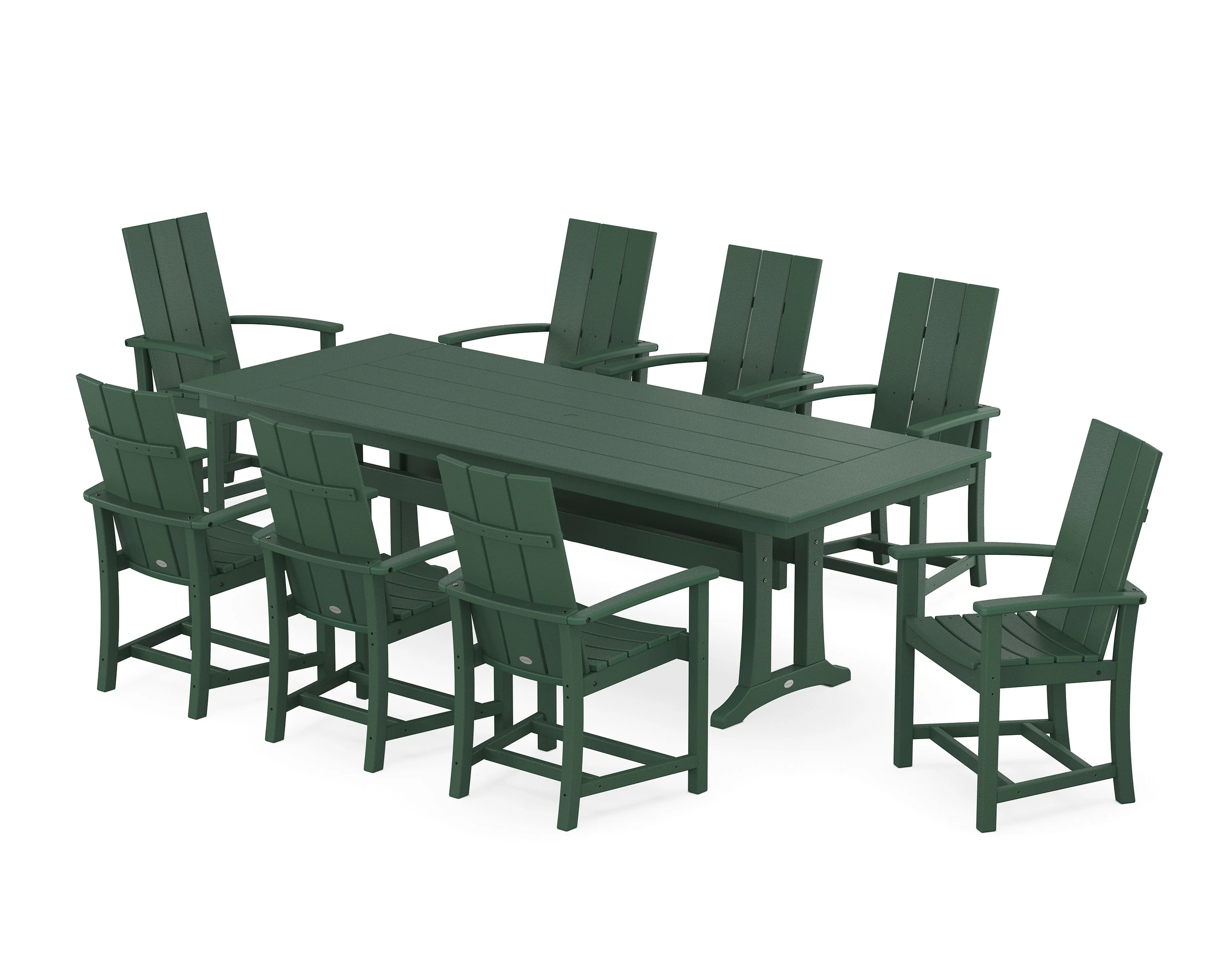 Modern Adirondack 9-Piece Farmhouse Dining Set with Trestle Legs - Image 7