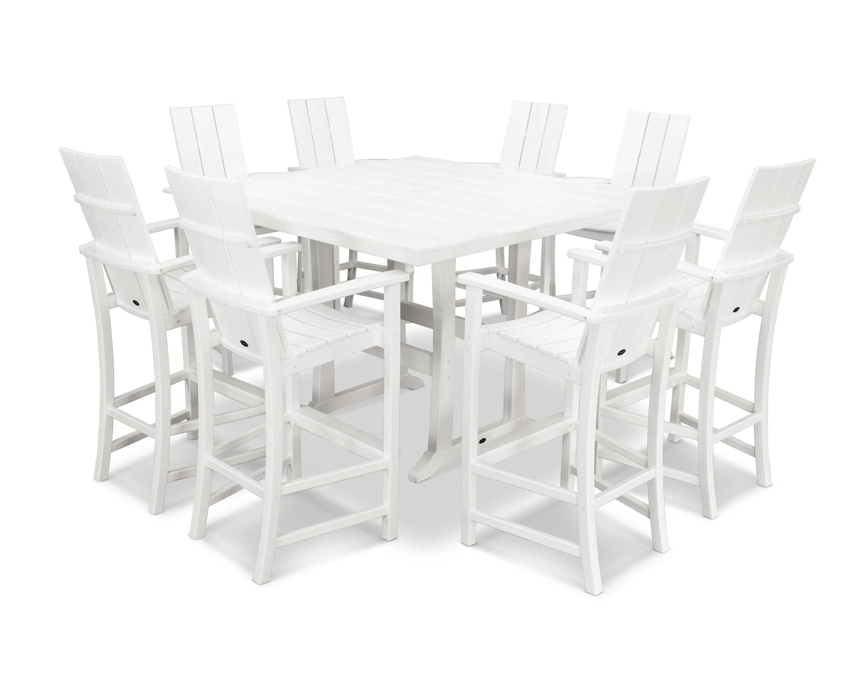 Modern Adirondack 9-Piece Farmhouse Trestle Bar Set - Image 11