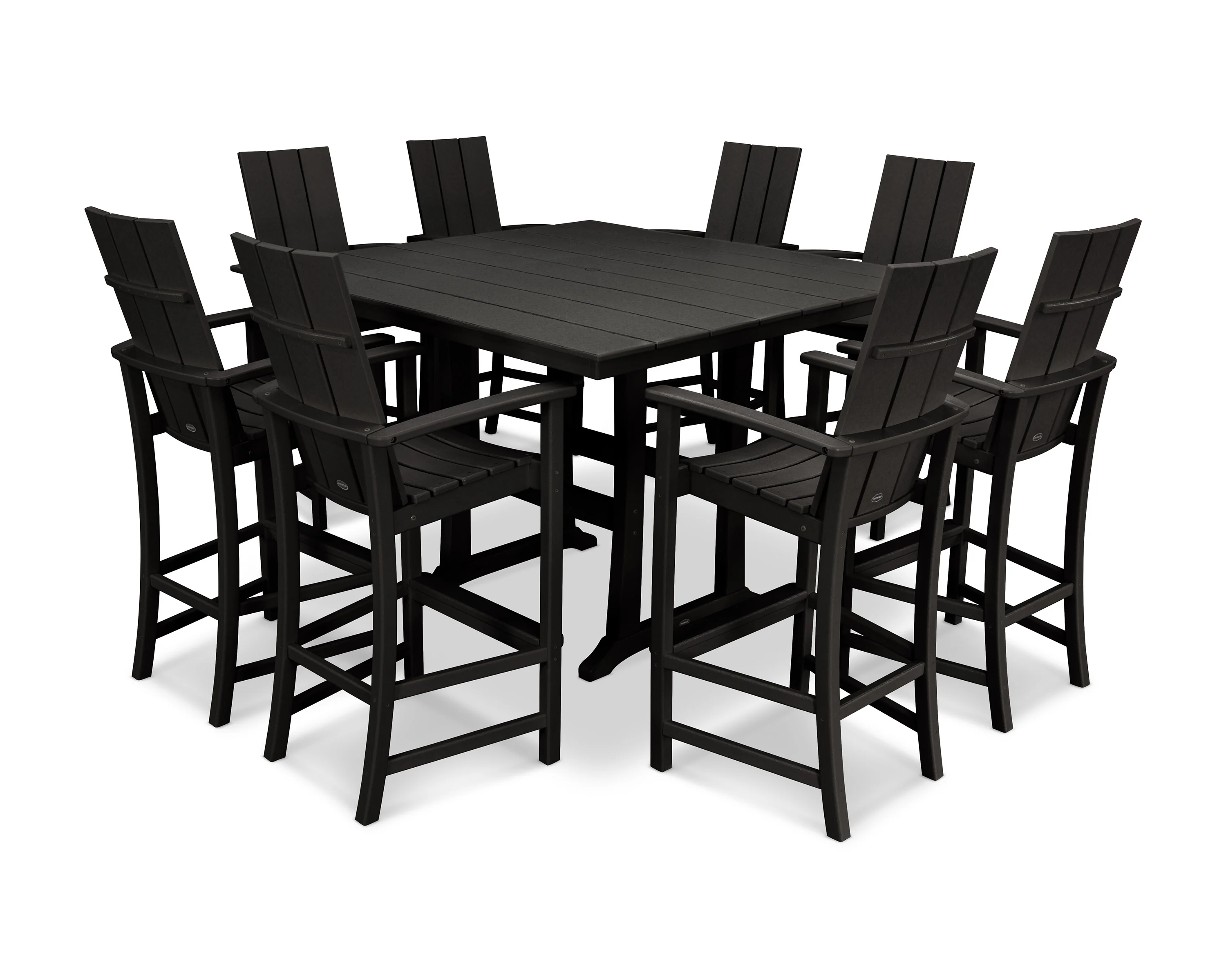 Modern Adirondack 9-Piece Farmhouse Trestle Bar Set - Image 4