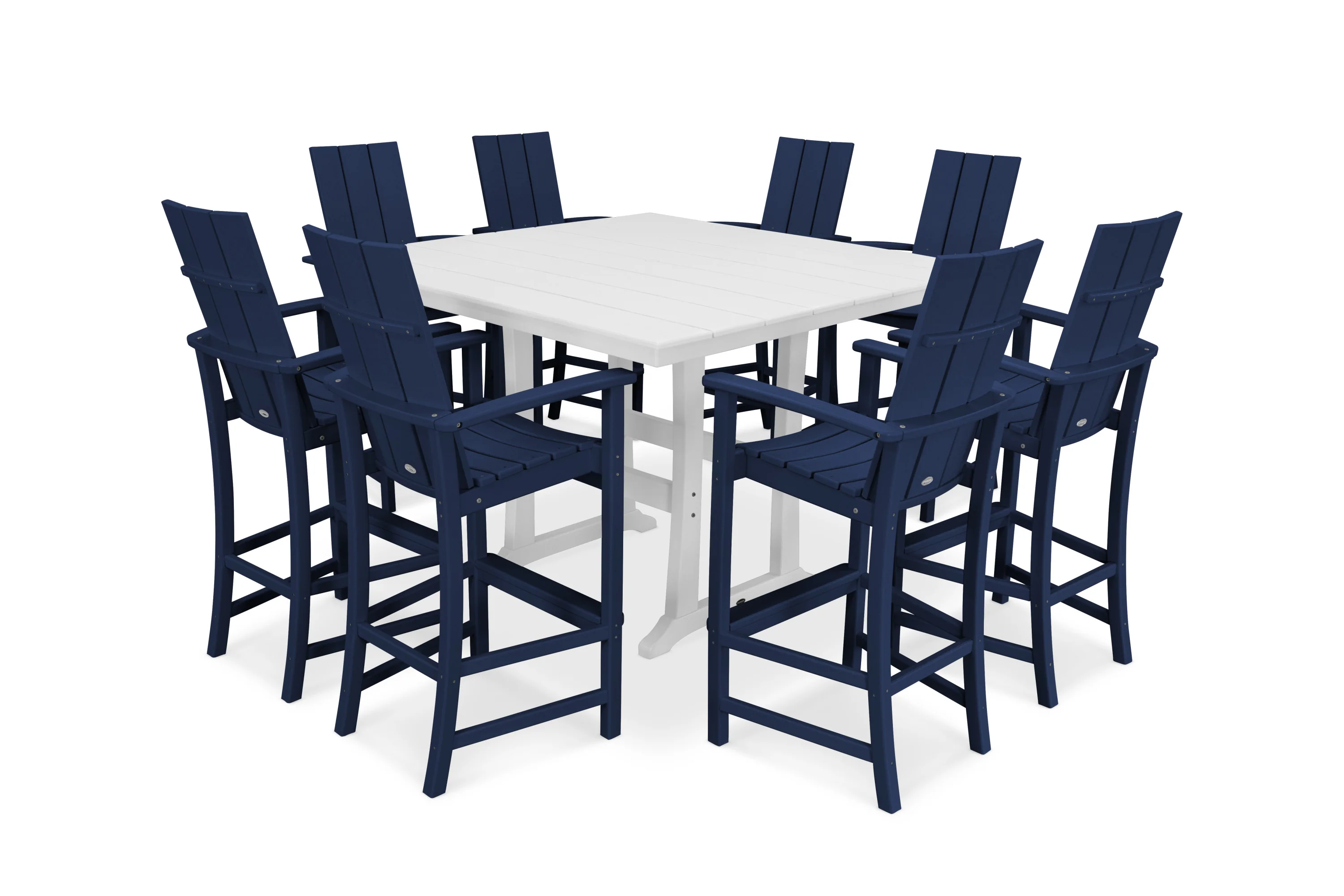 Modern Adirondack 9-Piece Farmhouse Trestle Bar Set - Image 5