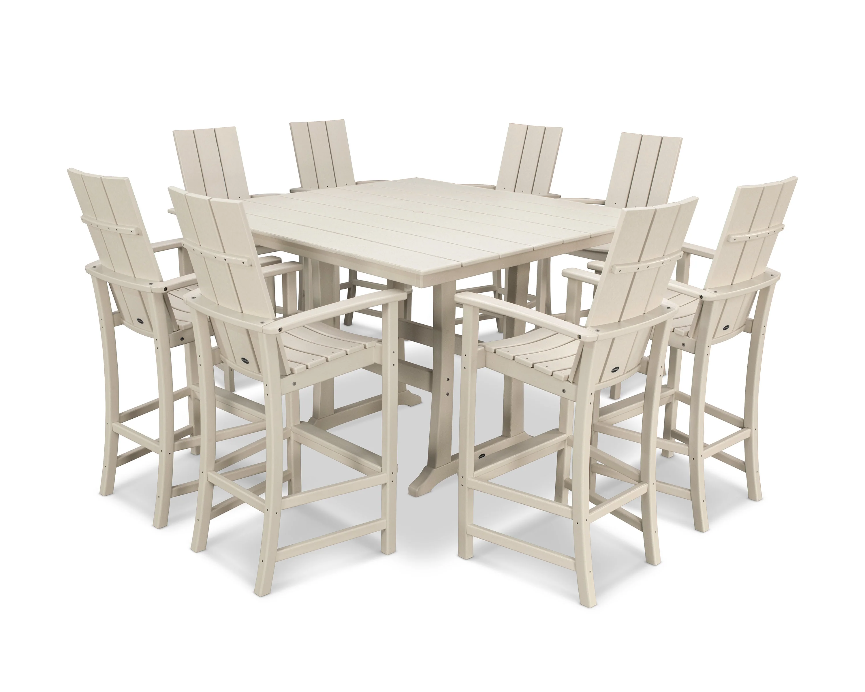Modern Adirondack 9-Piece Farmhouse Trestle Bar Set - Image 7