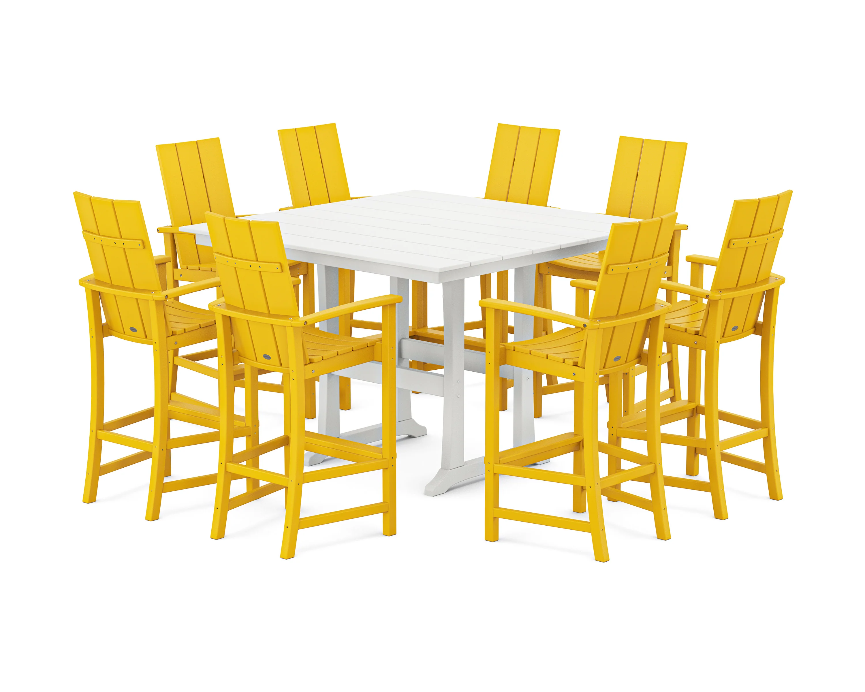 Modern Adirondack 9-Piece Farmhouse Trestle Bar Set - Image 9