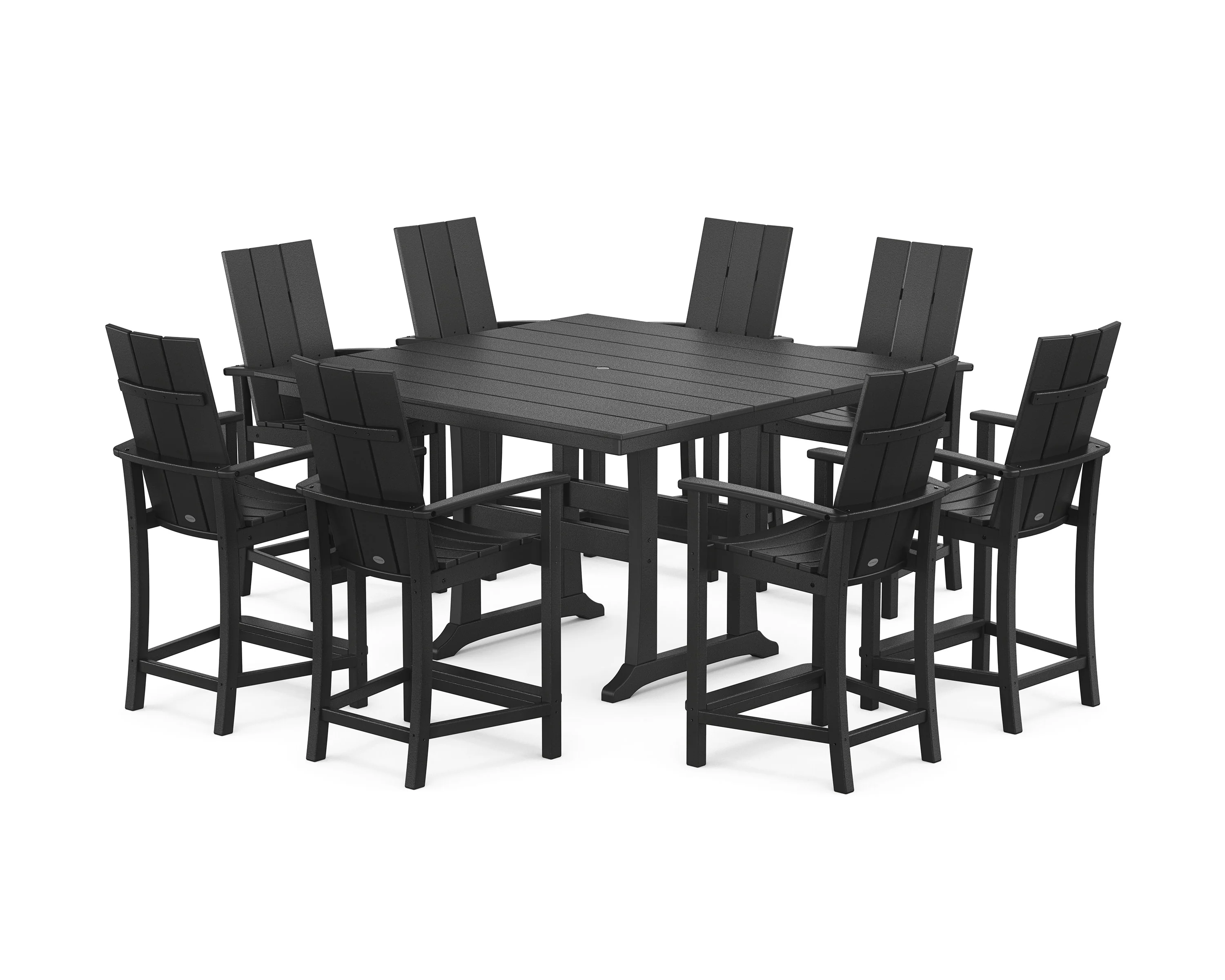 Modern Adirondack 9-Piece Farmhouse Trestle Counter Set - Image 6