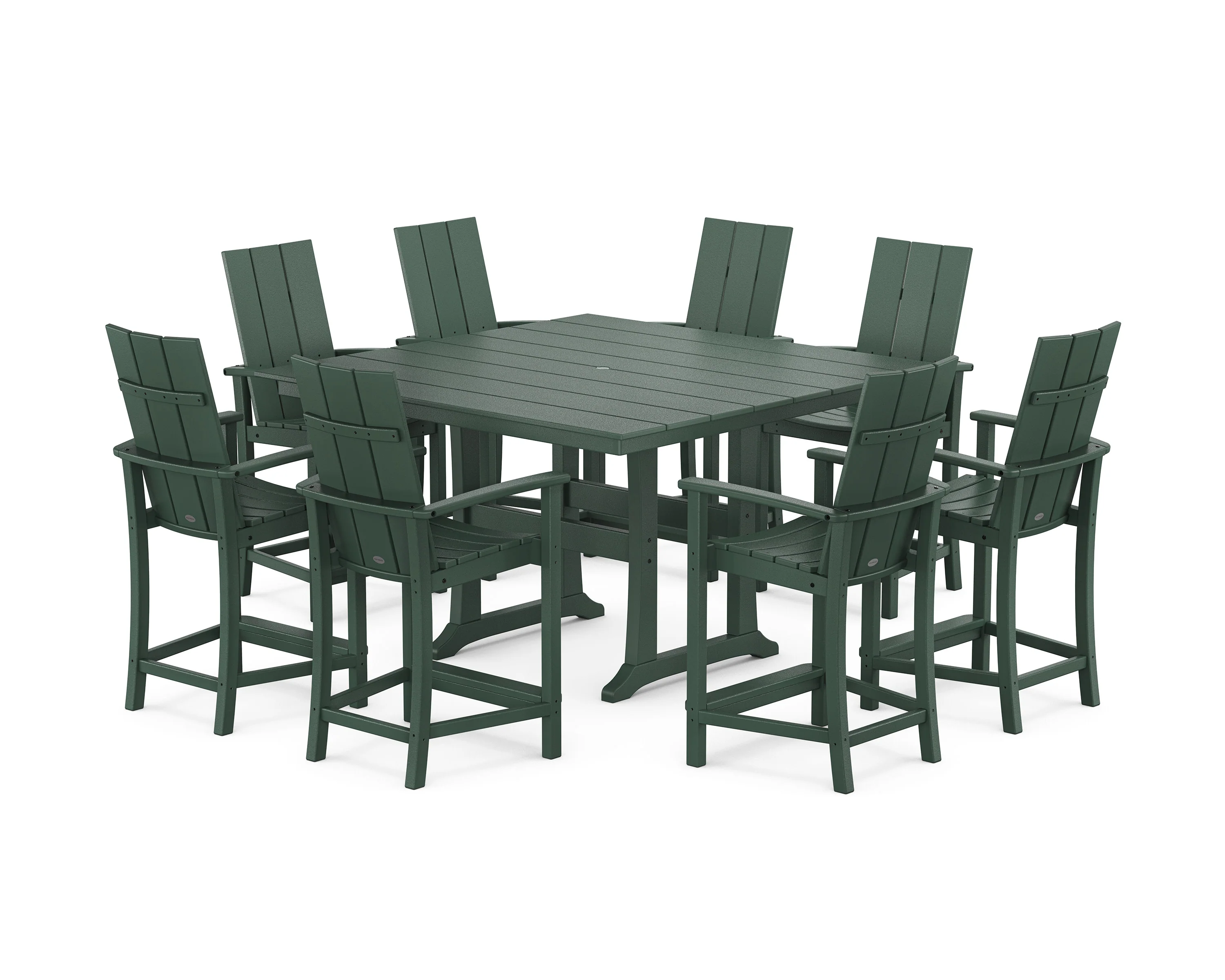 Modern Adirondack 9-Piece Farmhouse Trestle Counter Set - Image 7