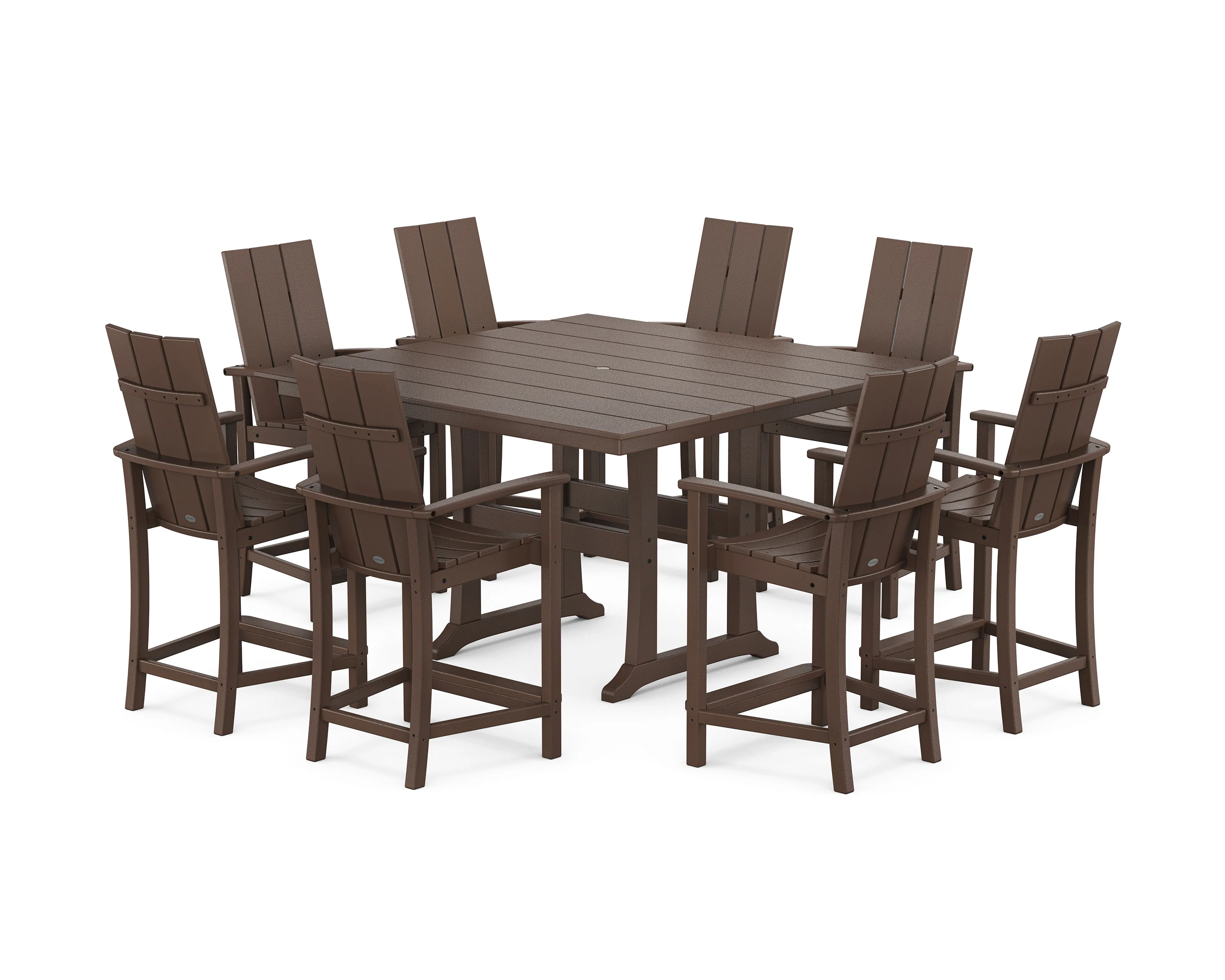 Modern Adirondack 9-Piece Farmhouse Trestle Counter Set - Image 8