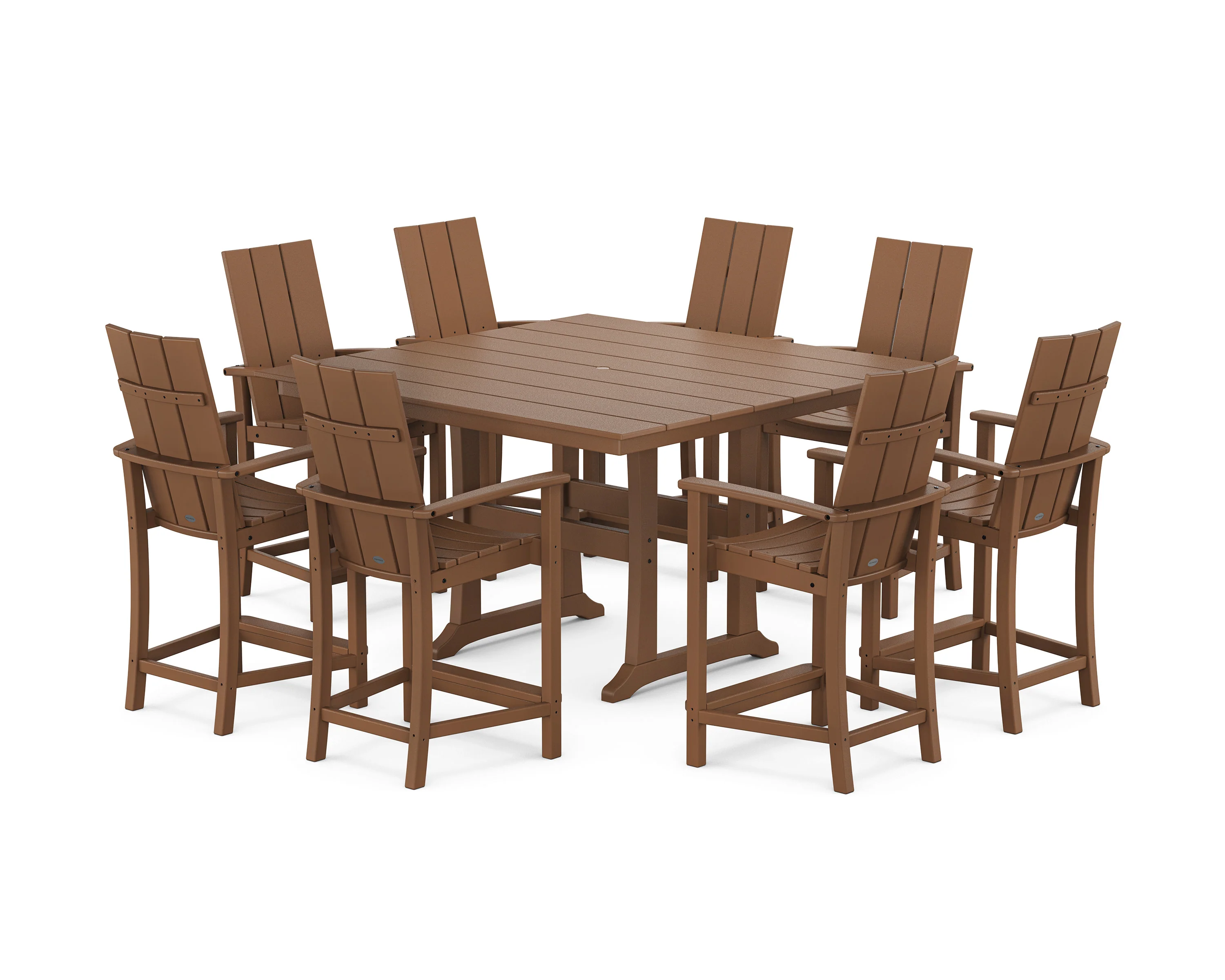 Modern Adirondack 9-Piece Farmhouse Trestle Counter Set - Image 9