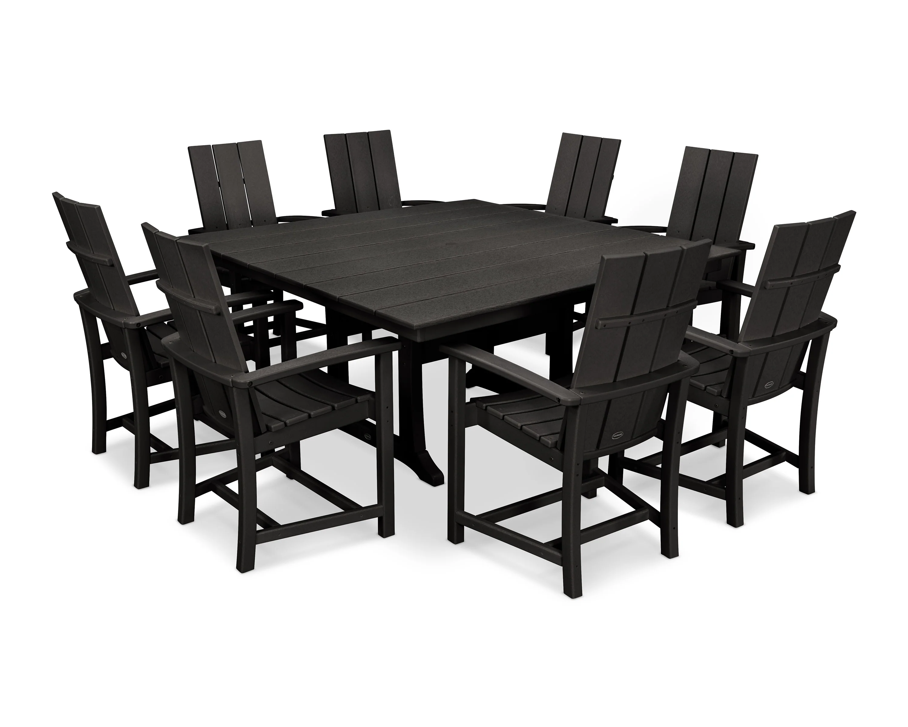 Modern Adirondack 9-Piece Farmhouse Trestle Dining Set - Image 4