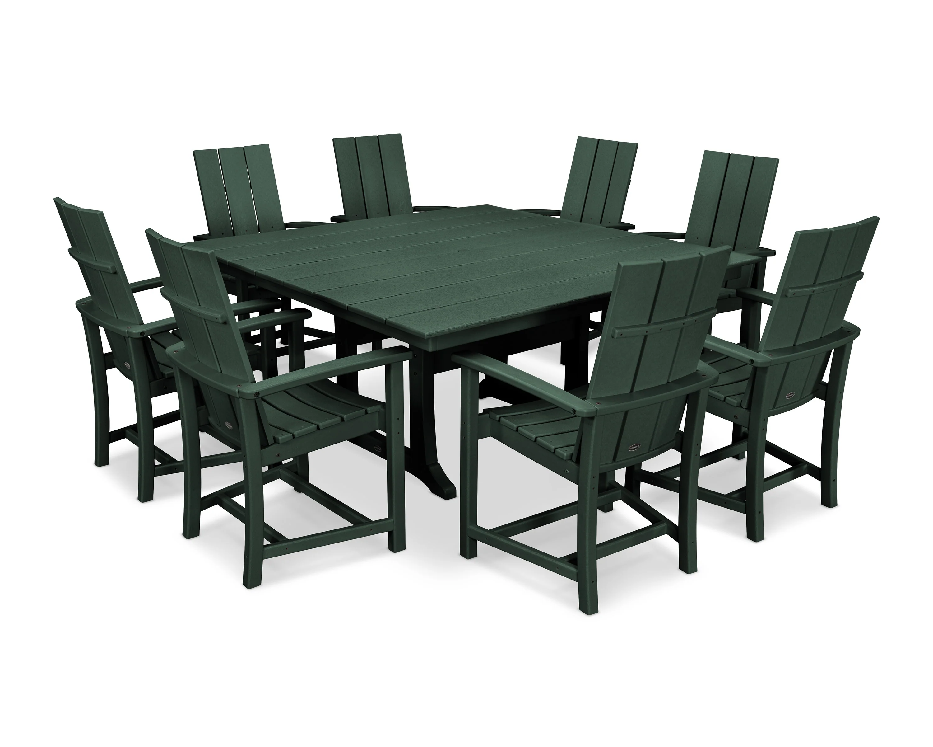 Modern Adirondack 9-Piece Farmhouse Trestle Dining Set - Image 6