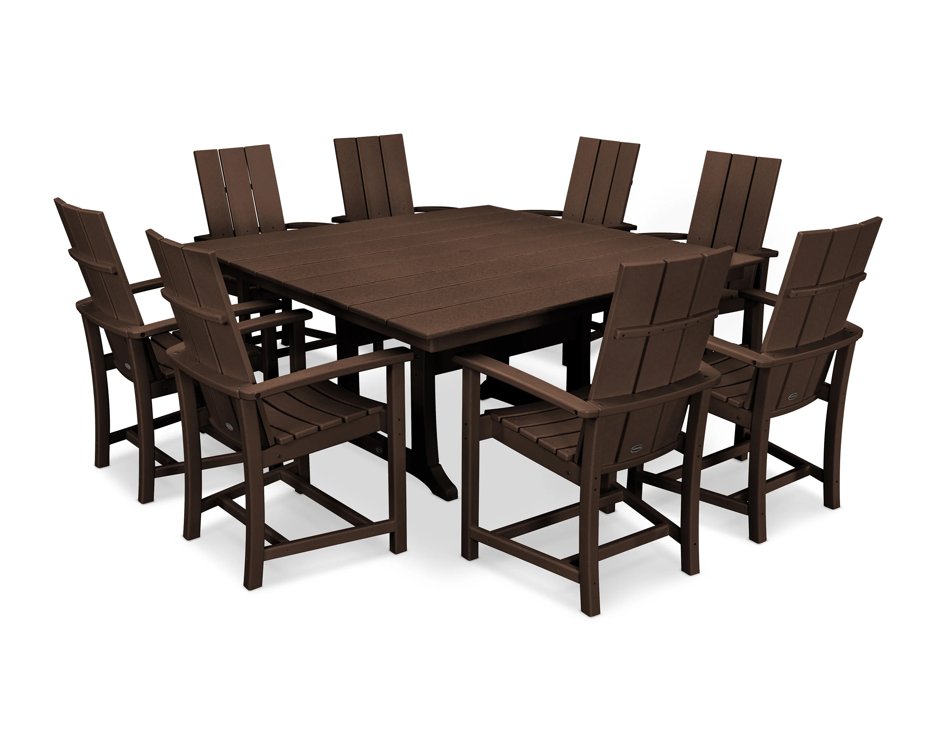 Modern Adirondack 9-Piece Farmhouse Trestle Dining Set - Image 7